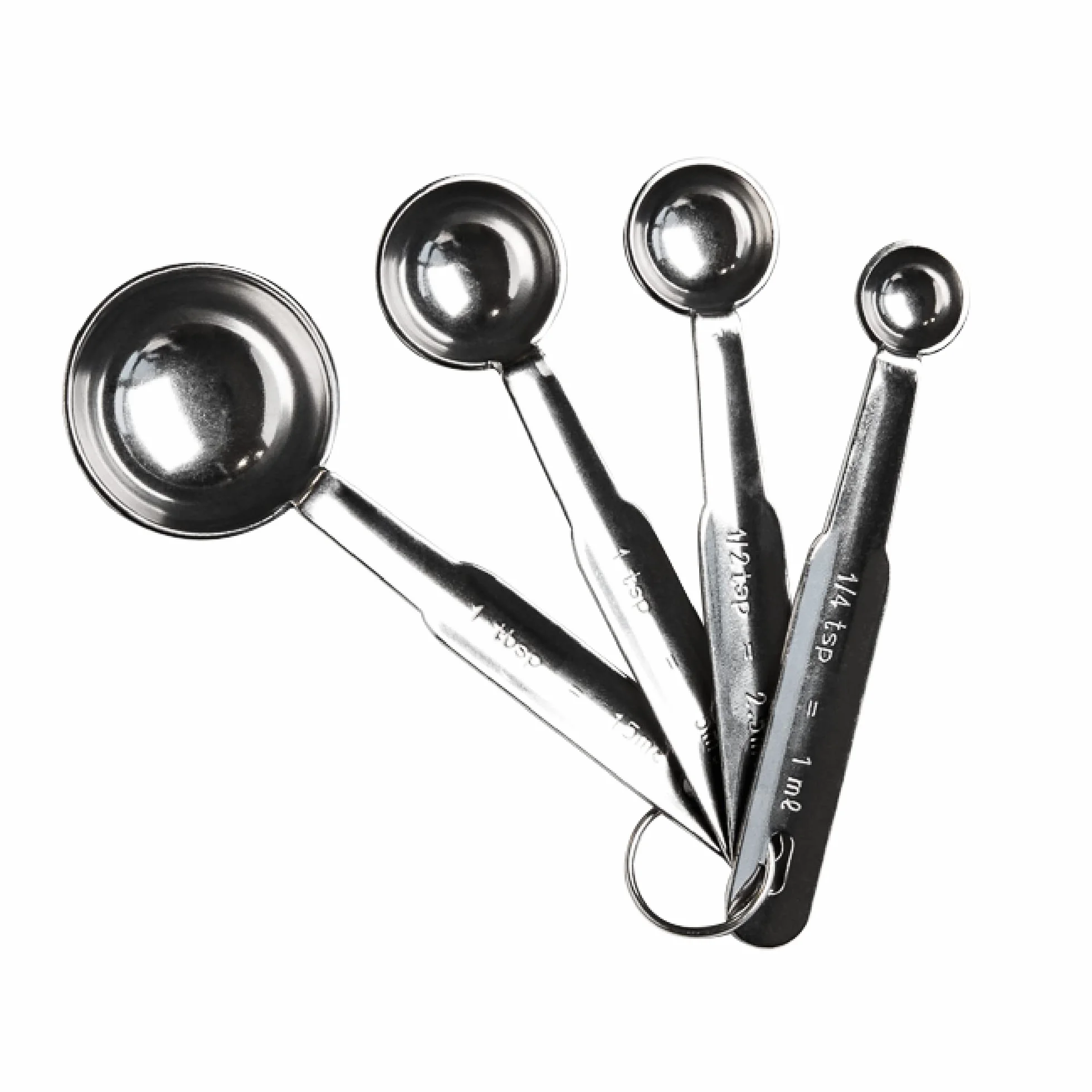 De Buyer Set de 4 cuillères-mesures en inox Argent 1/2,5/5/15 mL