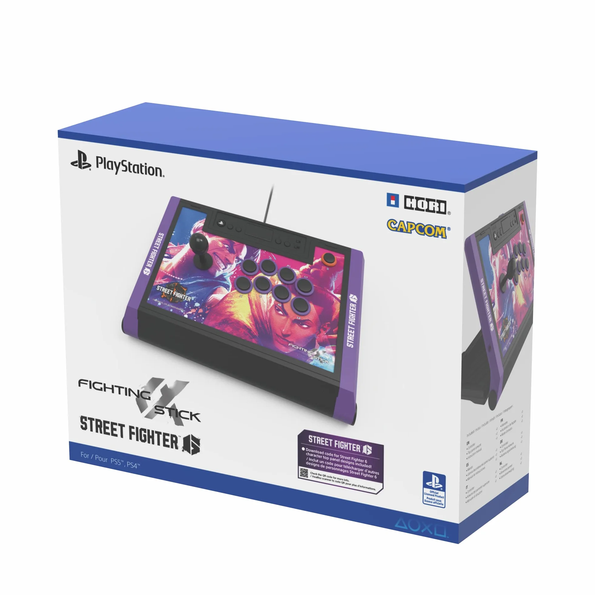 Hori Fighting Stick Alpha Street Fighter VI pour PlayStation 5, PS4, PC - Licence officielle Sony Capcom
