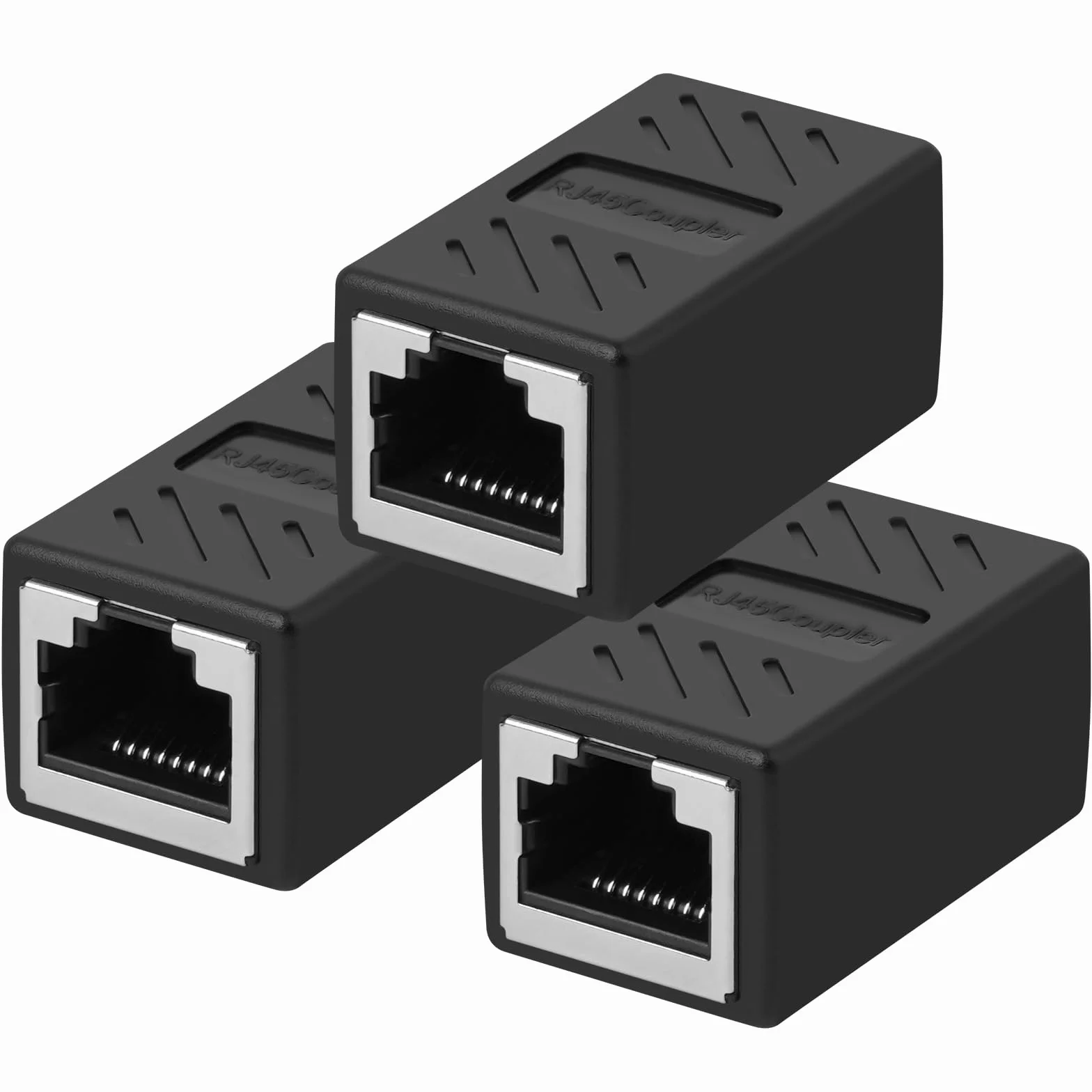 AXFEE 3 sztuki łącznika sieciowego RJ45, złącza Ethernet, ekranowany łącznik liniowy, kobieta do żeńskiego