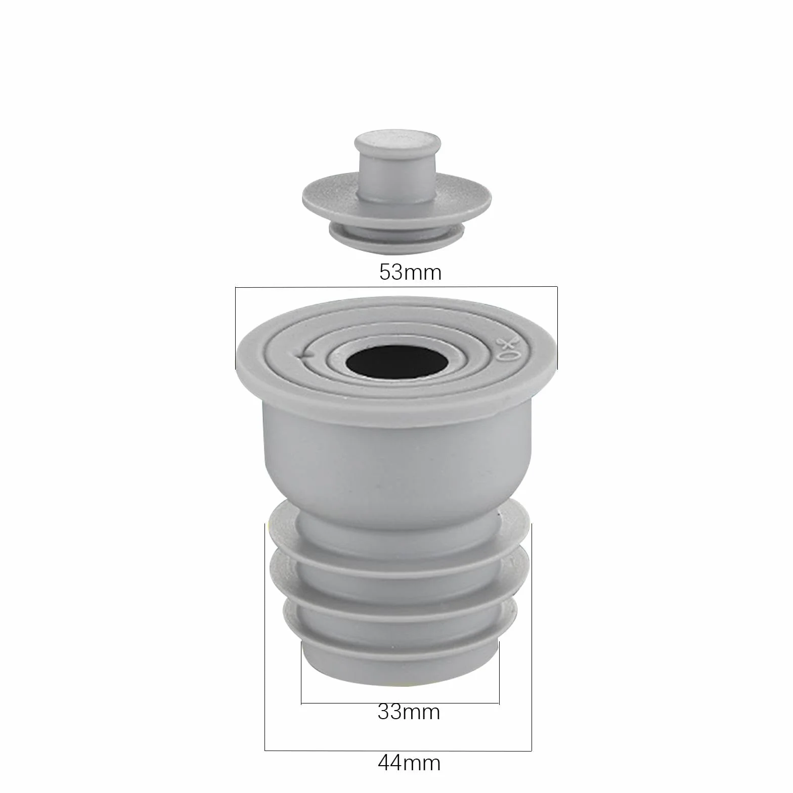 Perfk Tuyau de vidange égout Joint Anti Odeur Bouchon d'étanchéité pour Toilettes 35-40mm Gris