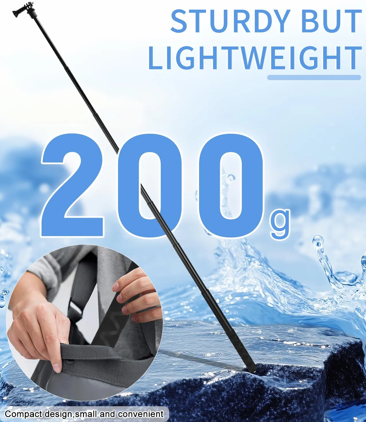 150 cm niewidoczny kij do selfie z włókna węglowego, rozciągliwy drążek przedłużający do insta360,do GoPro, kamery akcji, kij do selfie do sportów na świeżym powietrzu z mocowaniem klamrowym