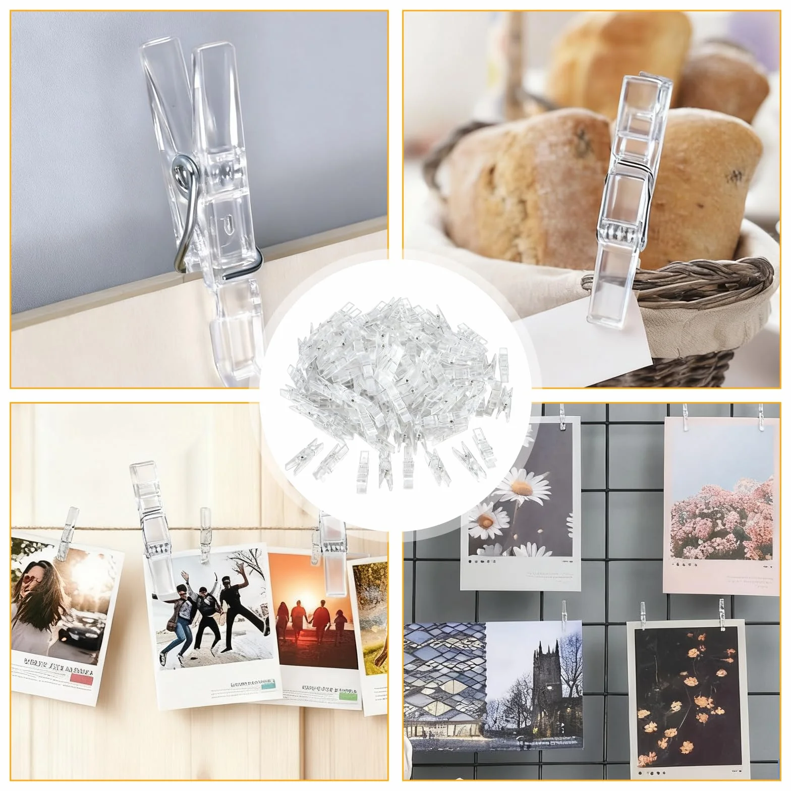 Pinces À Linge Transparentes Miniatures 2,5CM, Plastique pour Photos - Lot de 150