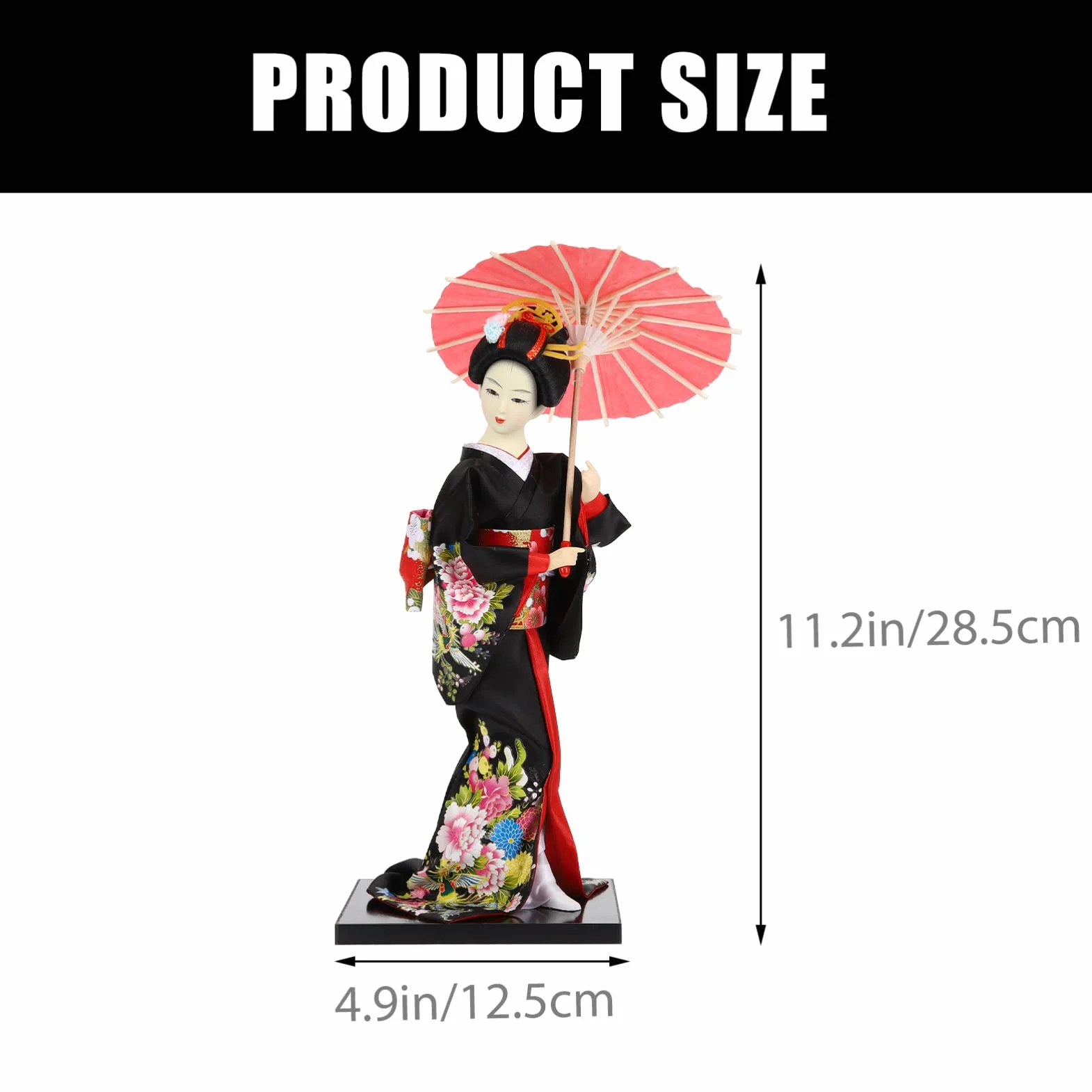 Poupée kimono japonaise geisha tenant un parapluie, figurine orientale collectionnable STOBOK