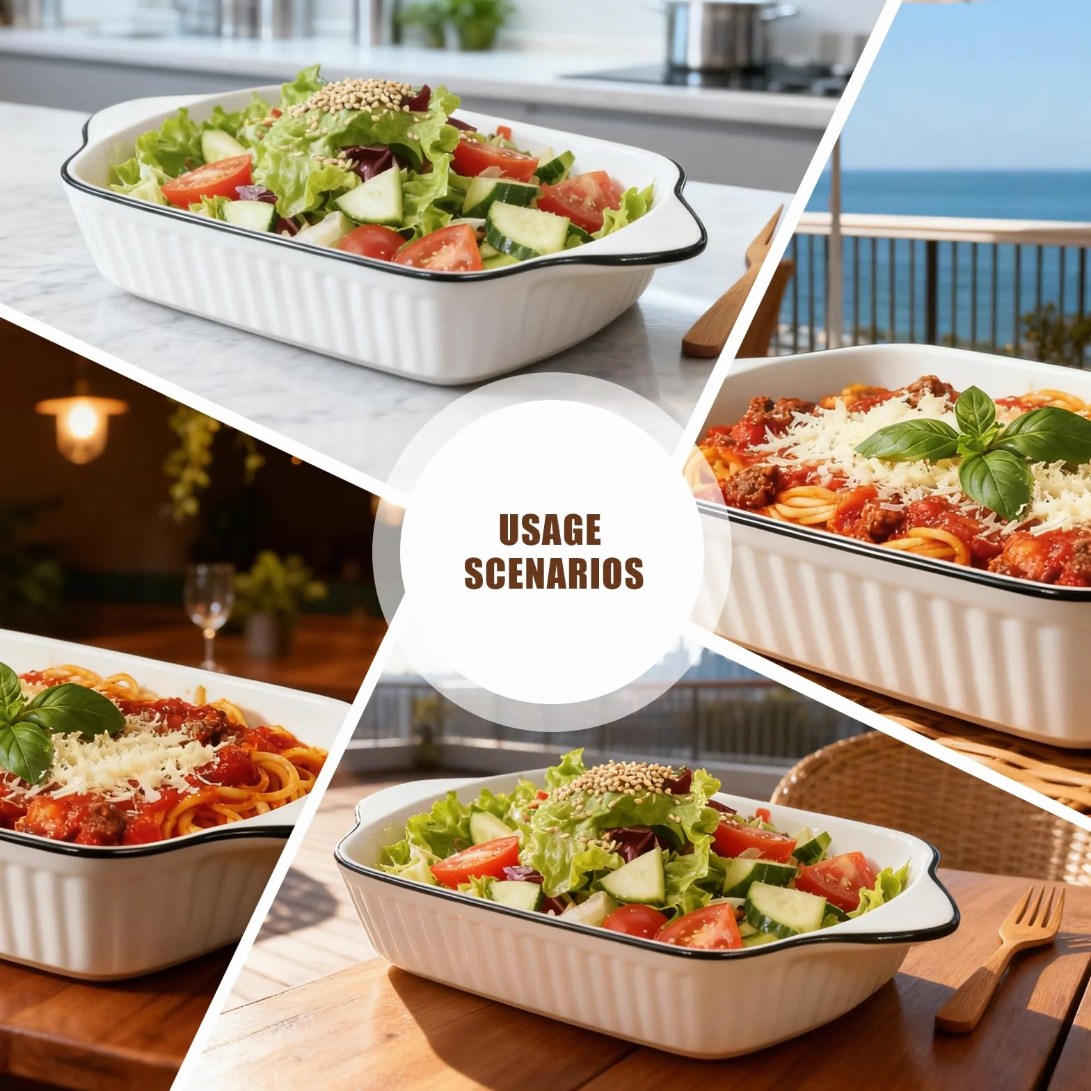 Lot de 4 Petits Plats de Cuisson en Céramique, 26,5 cm Plats de Cuisson Carrés, Plats à Four Rectangulaire En Porcelaine, Plats à Lasagnes Rectangulaires four Lasagnes, Tiramisu