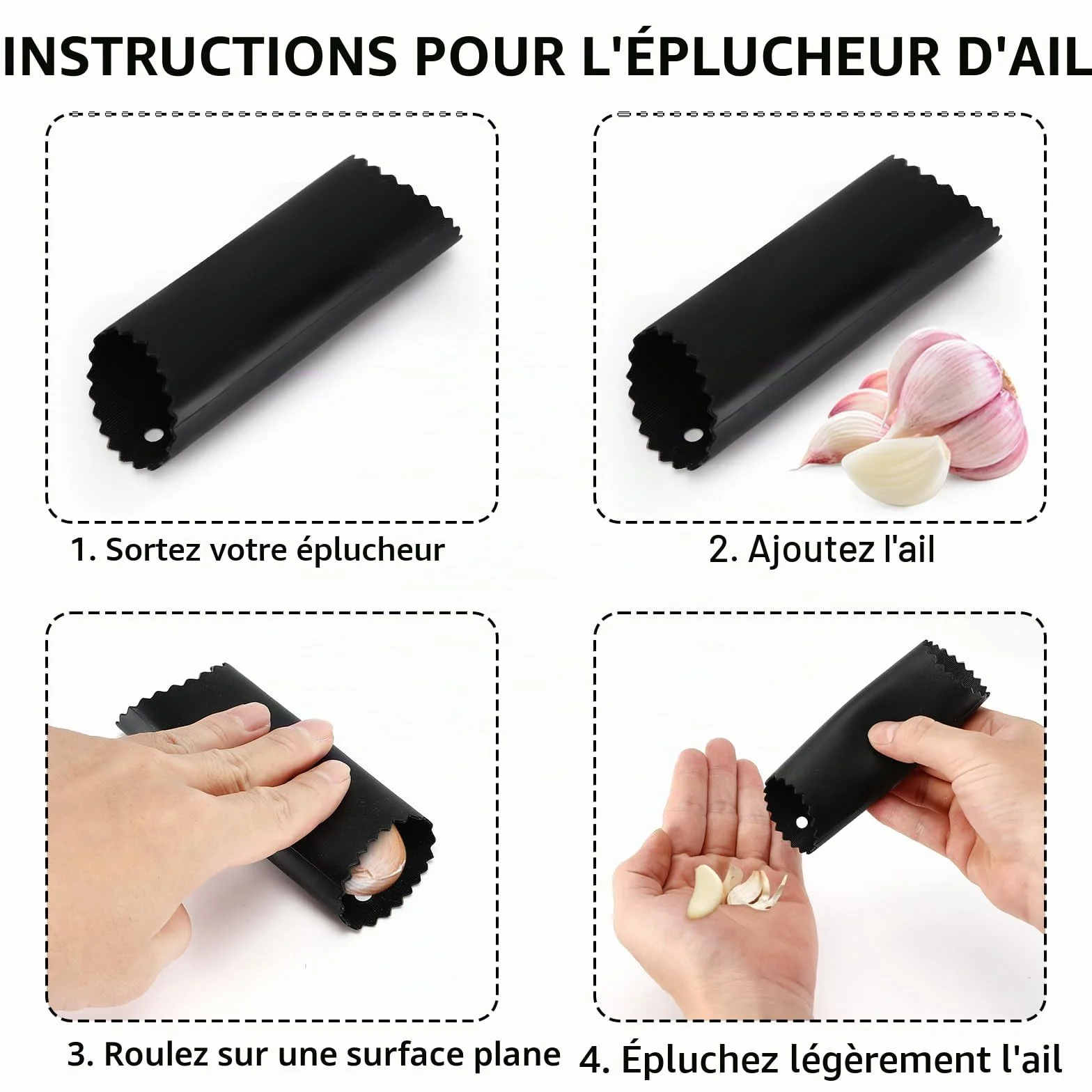 Presse-ail de cuisine professionnelle inox, écrase ail et gingembre facile à nettoyer