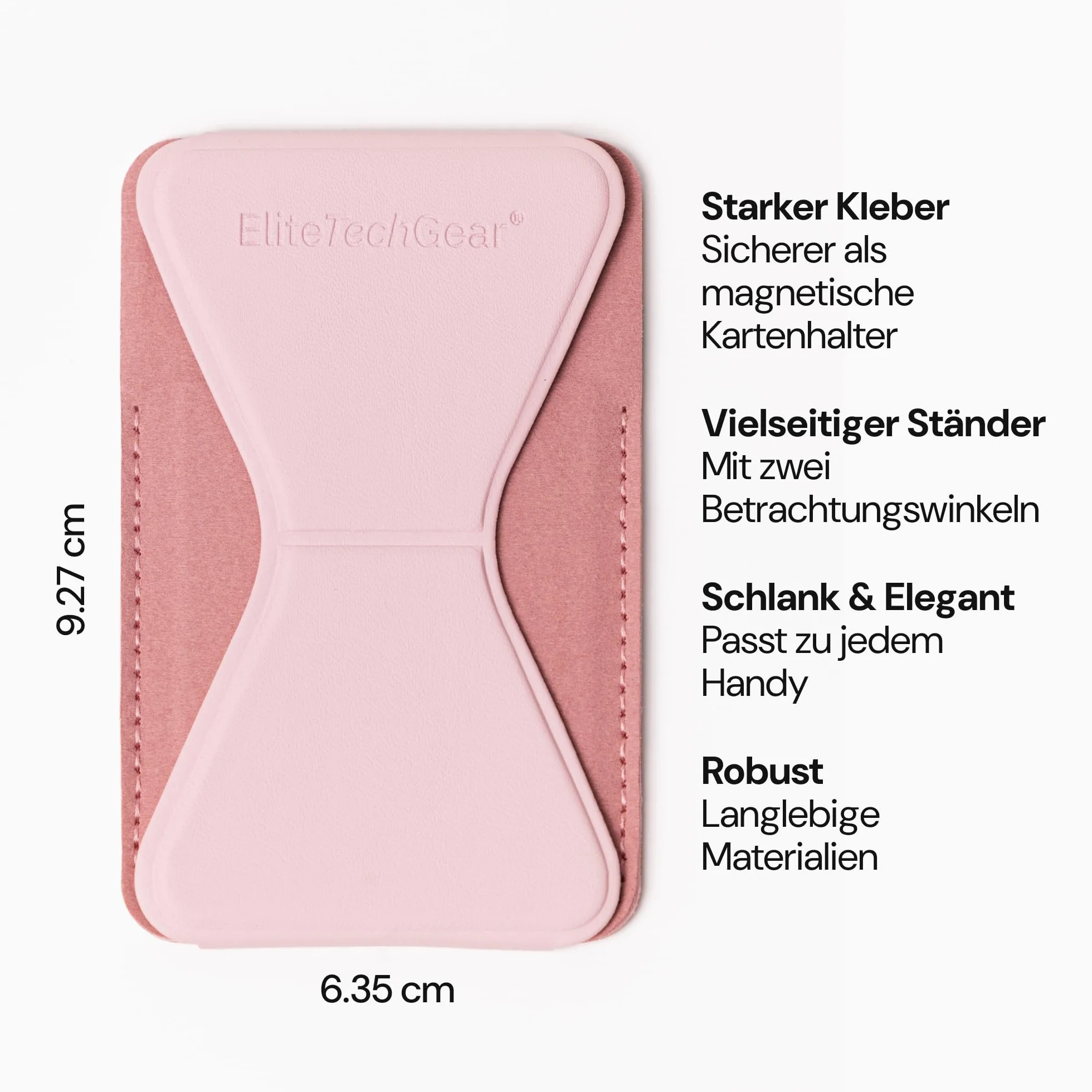 Elite Tech Gear Bezpieczny portfel na telefon i karty z regulowanym stojakiem - samoprzylepne etui kompatybilne z iPhone i Android na karty kredytowe - portfel na telefon dla mężczyzn i kobiet