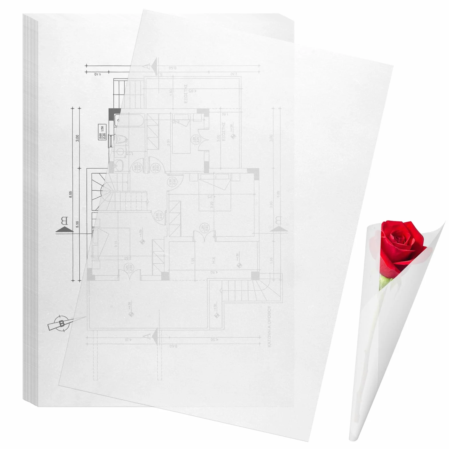 Papier Calque A4 73g/m² Hautement Transparent Imprimable pour Patron Couture Dessin Scrapbooking