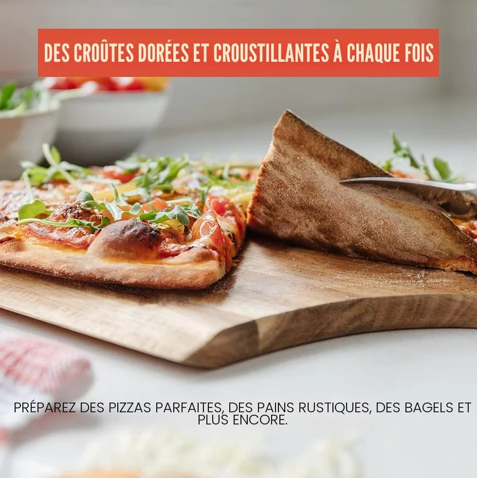 Chef Pomodoro | Pierre à Pizza en Acier pour Four - Plaque Pizza, Acier de Cuisson Rapide et Homogène pour grill et four - Acier à Pizza Pré-enduit Original et Artisanal (33 x 33 x 0,6 cm)