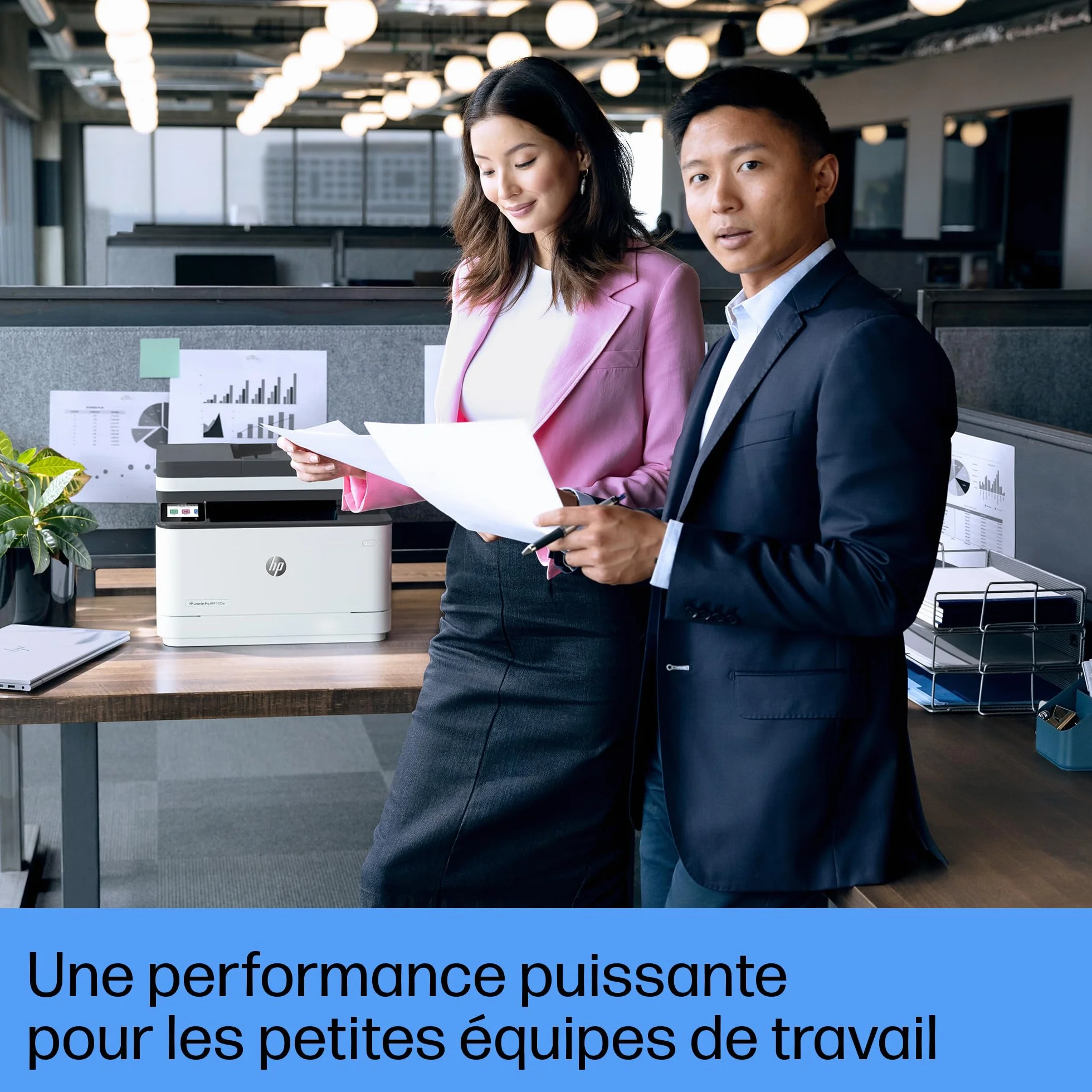 HP LaserJet Pro 3102fdw Imprimante Multifonction A4 Recto Verso Automatique N/B 33 ppm Wi-Fi Ethernet Fax ADF Blanche