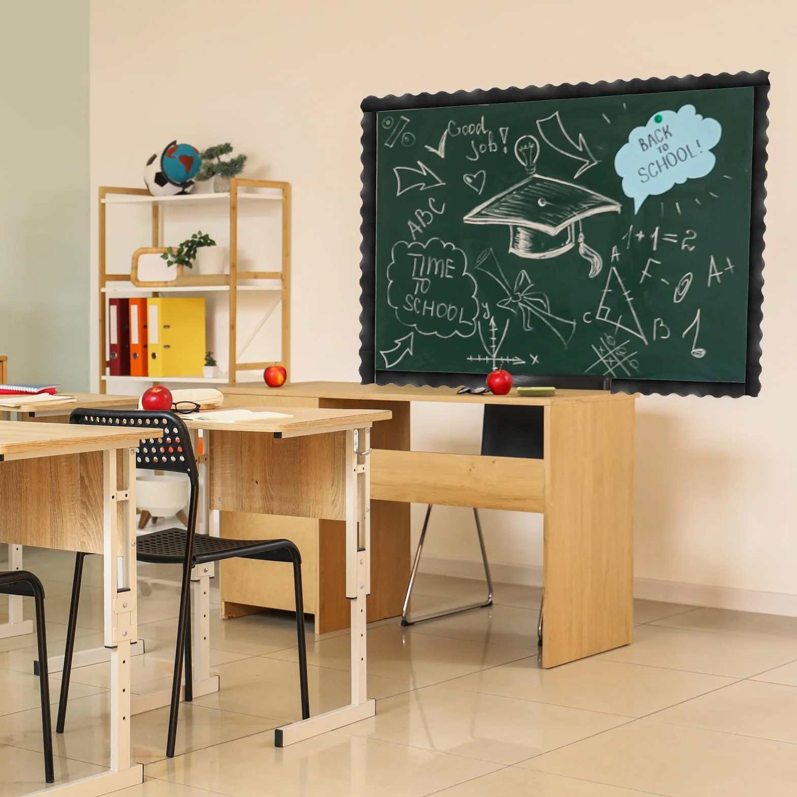 QUARKZMAN 196.8 Ft Festonnée Bordure Décorative 6 Rouleaux pour Tableau d'Affichage