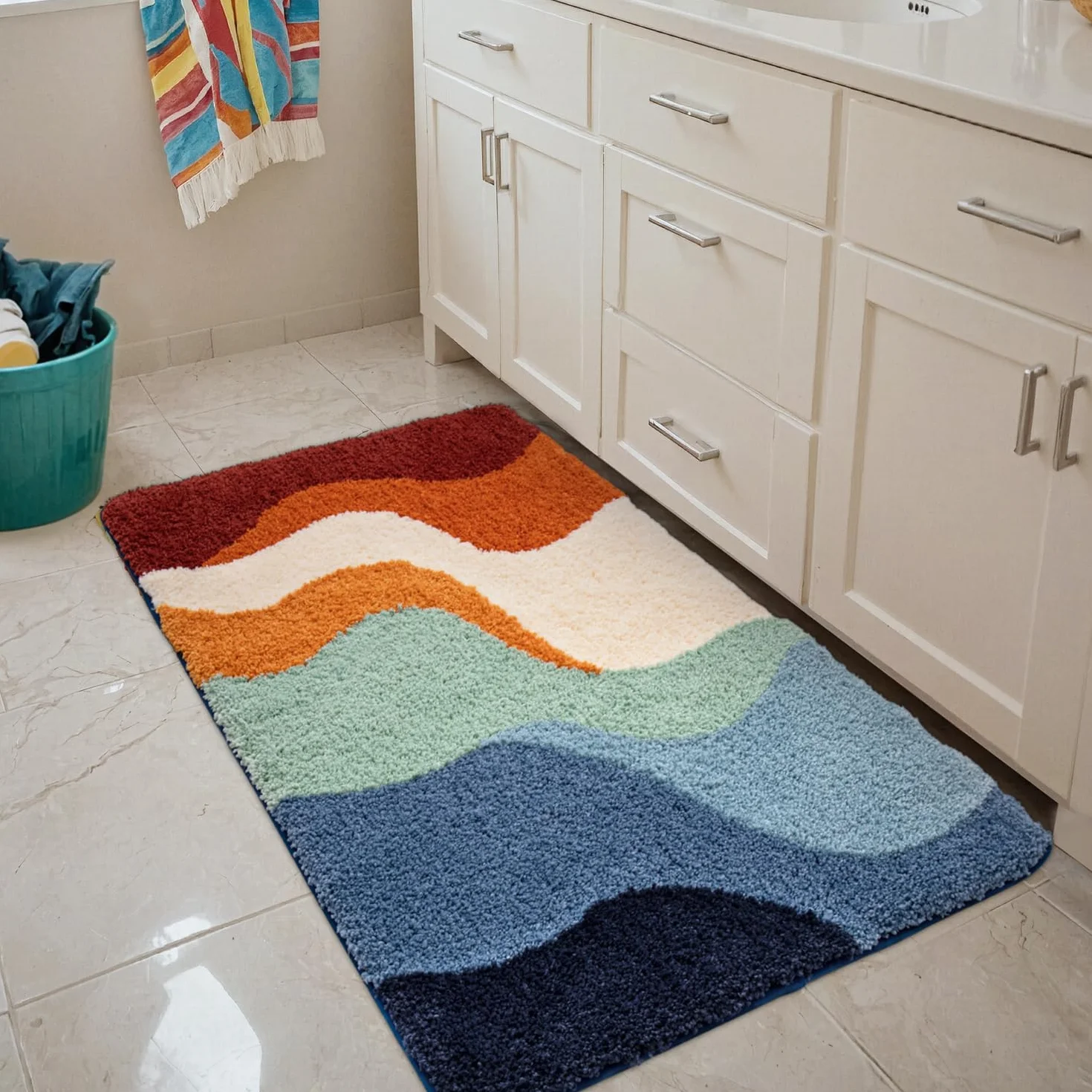 DEXI Tapis de Bain Antidérapant 40 x 60 cm Lavable en Machine Doux