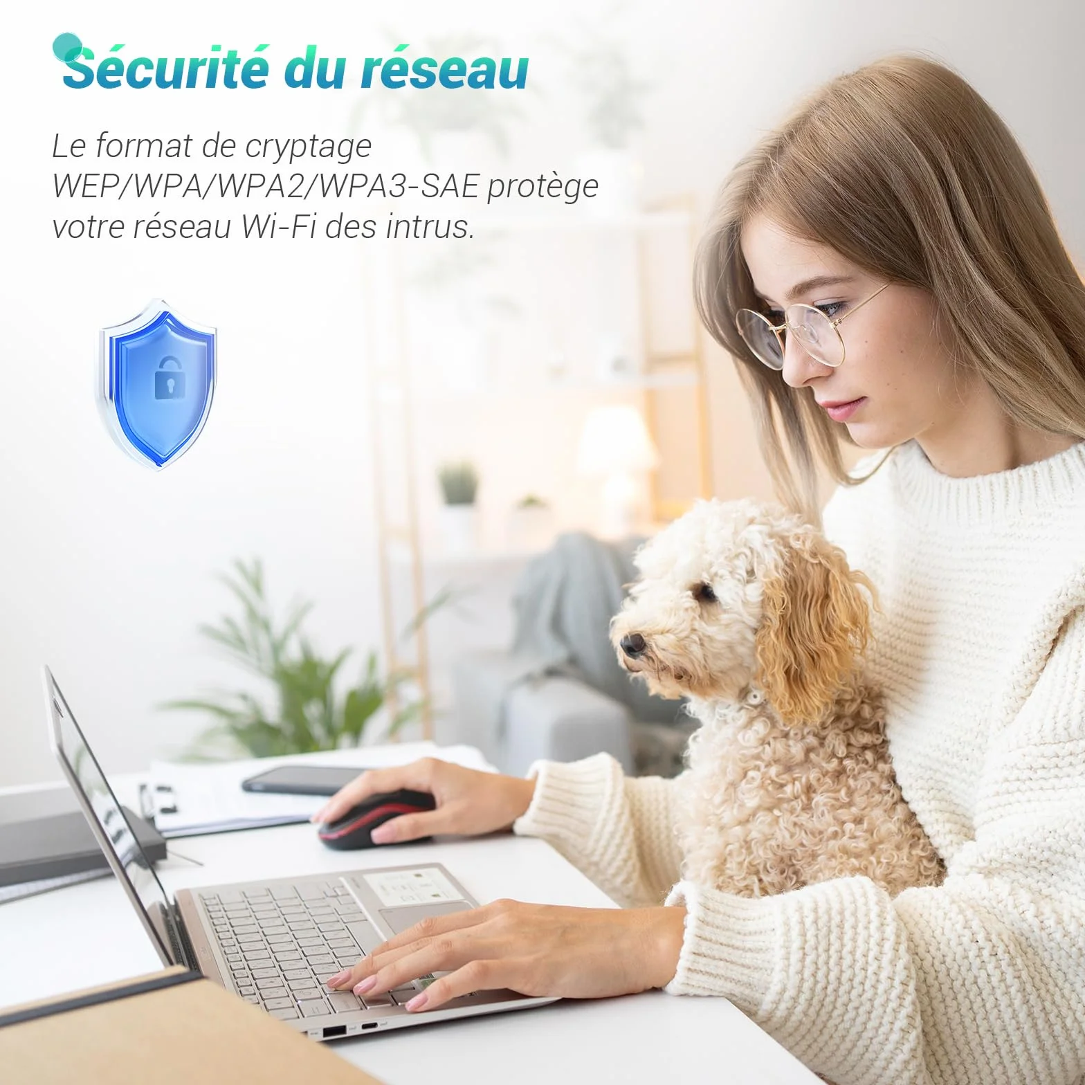 Clé WiFi 6 AX900 Mbps Double Bande 2.4GHz/5GHz Adaptateur USB WiFi pour PC