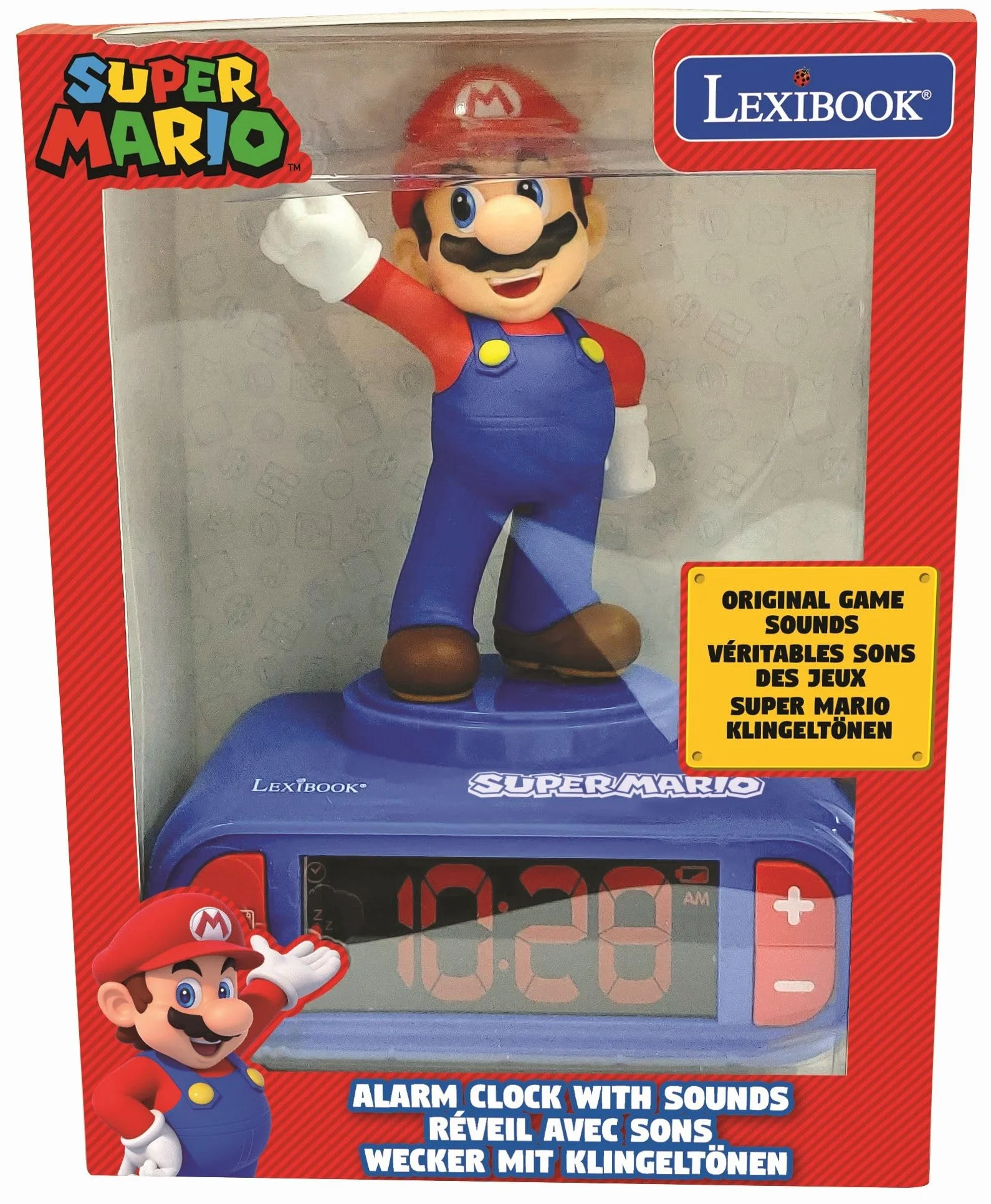 Lexibook Nintendo Super Mario Réveil Effets sonores Horloge Snooze Bleu Rouge RL800NILXB