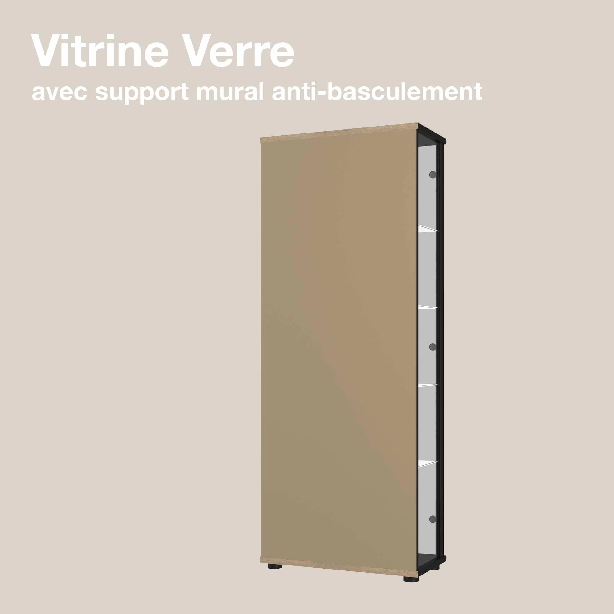 Meuble vitrine Verre 2-Portes (176x67x33cm) - Fabriqué en Allemagne - Vitrine Salle a Manger Noir avec 4 étagères en Verre réglables & LED - Armoires vitrées de présentation Figurine