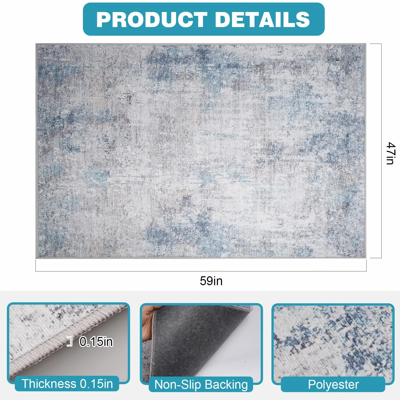 Tapis de protection de sol pour chaise de bureau 120x150cm, sous-main pour chaise de bureau, tapis de protection pour sols durs, tapis antidérapant pour chaise de bureau, sous-main pour sols durs