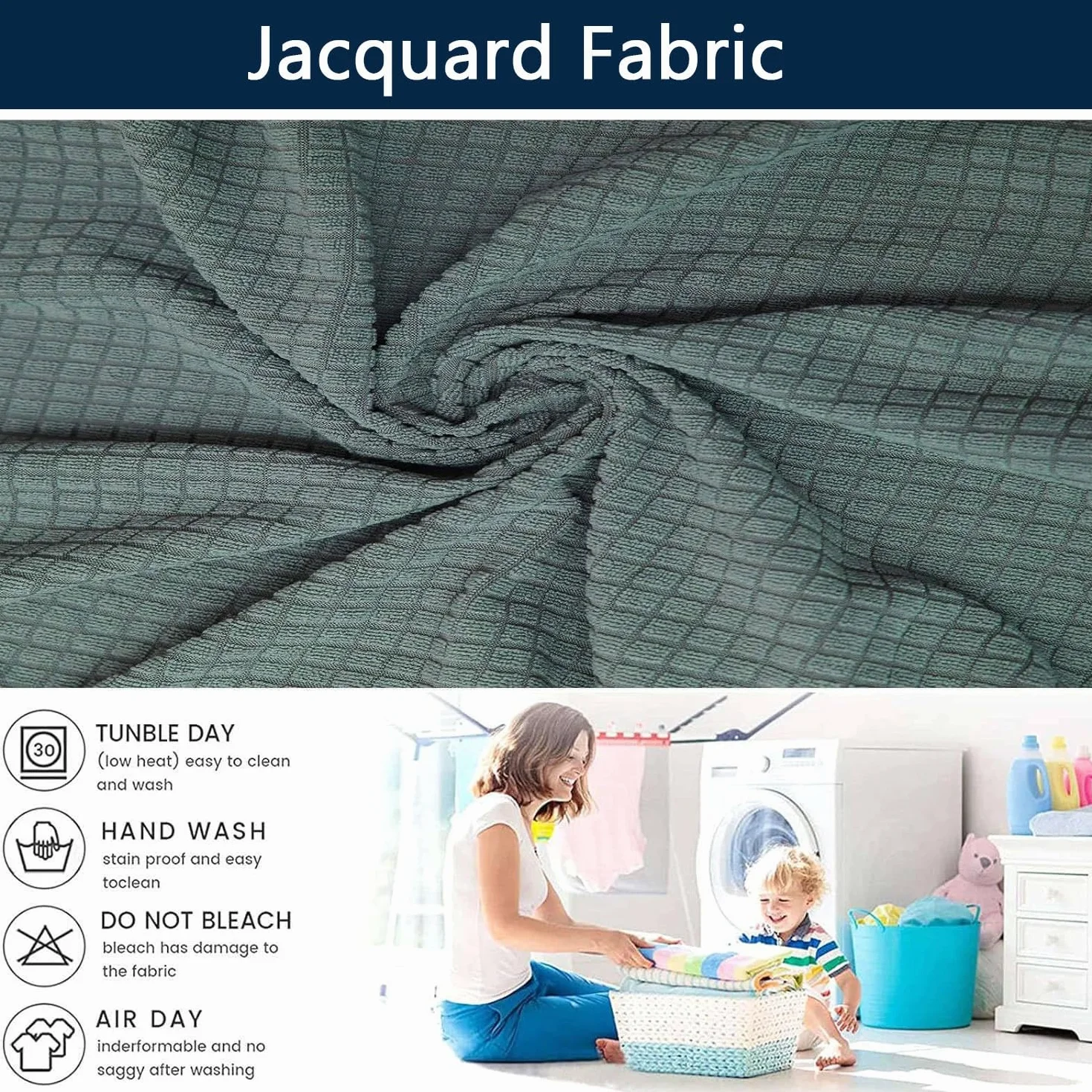 Housse De Chaise De Bureau Extensible avec Housse D'appui-tête, Lavable, Vert, Taille Unique