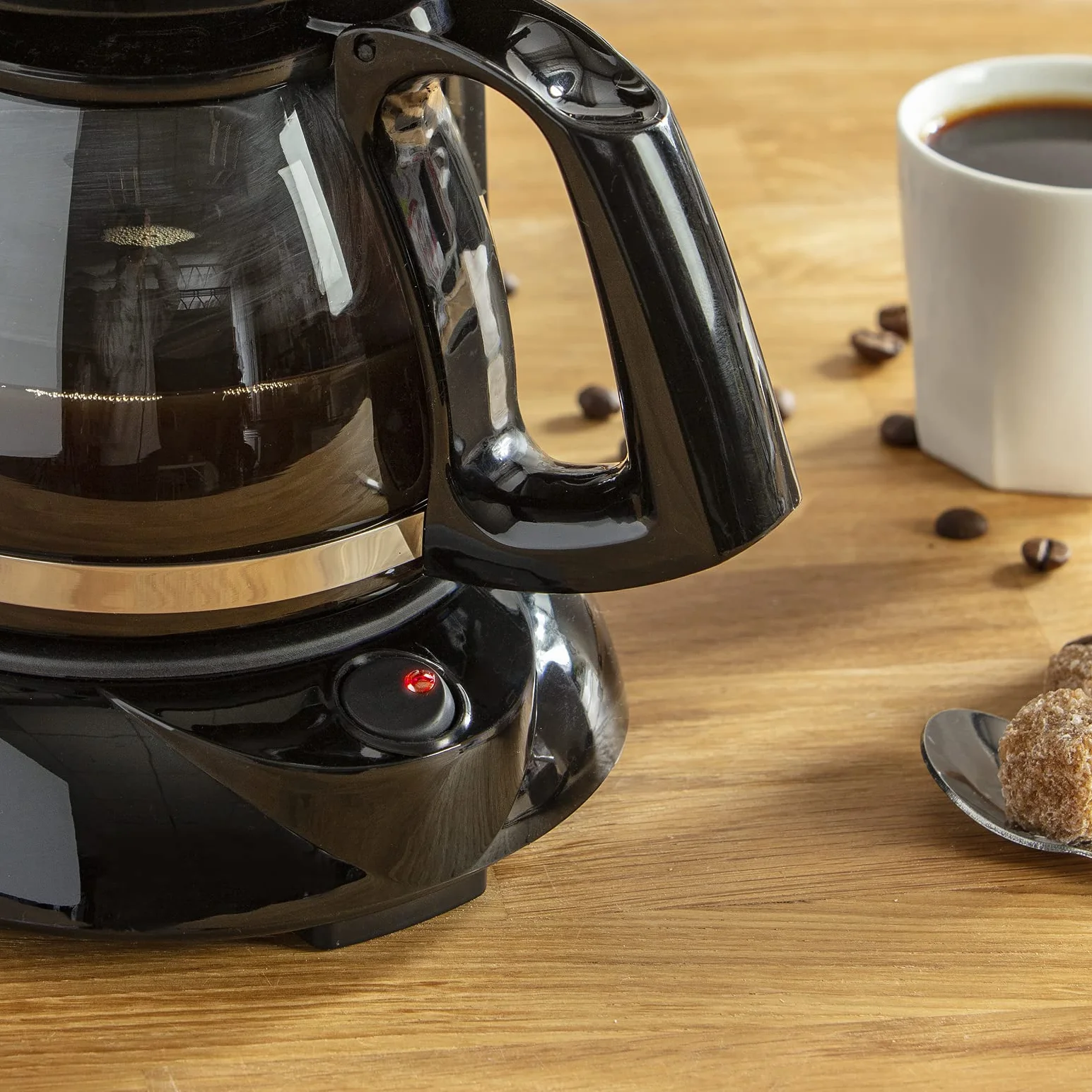 Moulinex Subito Cafetière filtre électrique, 0,6 L soit 6 tasses, Machine à café, Système anti goutte, Porte-filtre pivotant, Auto off 30 min FG150813, Noir/Inox