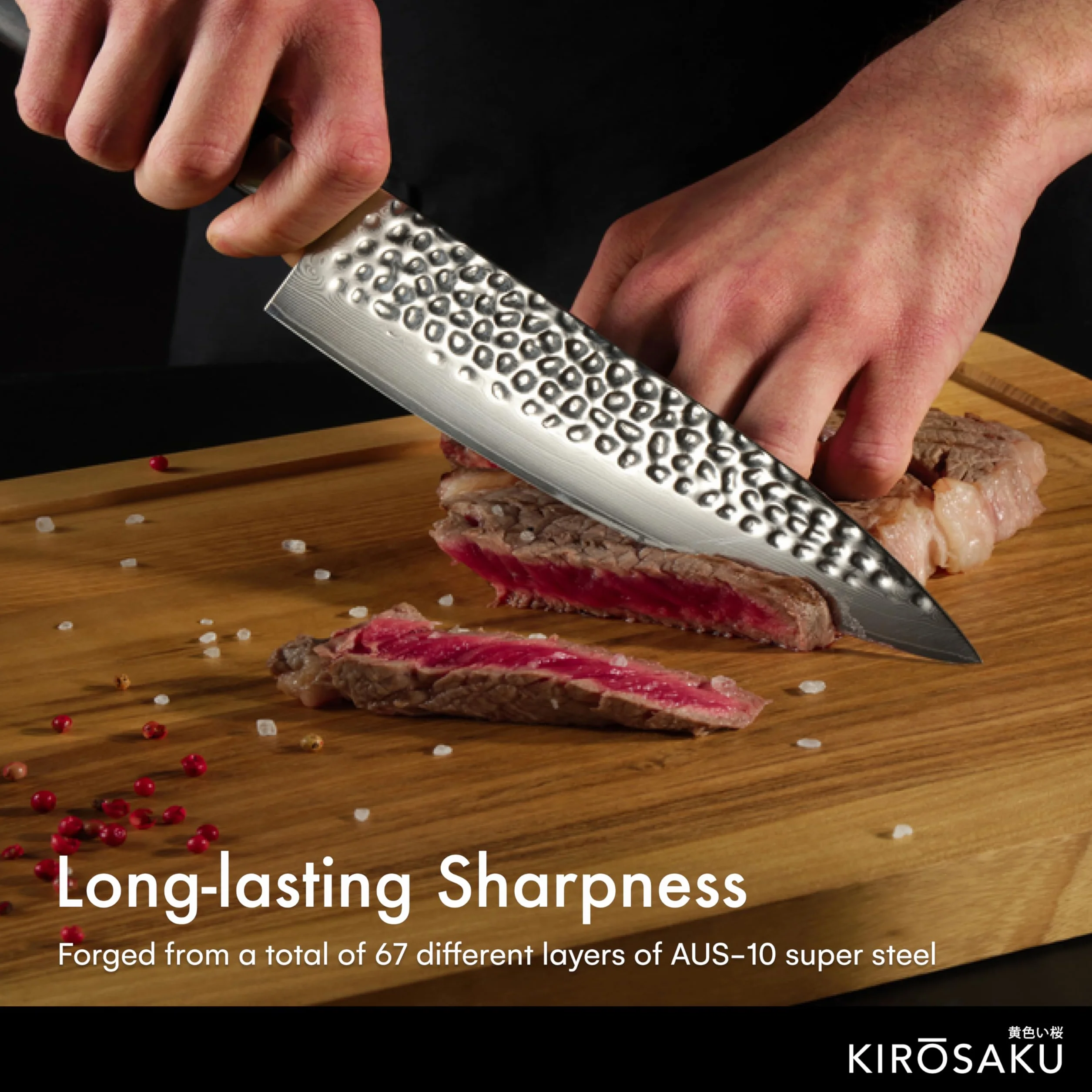 Couteau Cuisine De Qualité Supérieure 20 Cm - Couteau Japonais Très Tranchant En Acier Damas Haute Qualité, Couteau De Cuisine Polyvalent, Couteau Cuisine à Sushi.