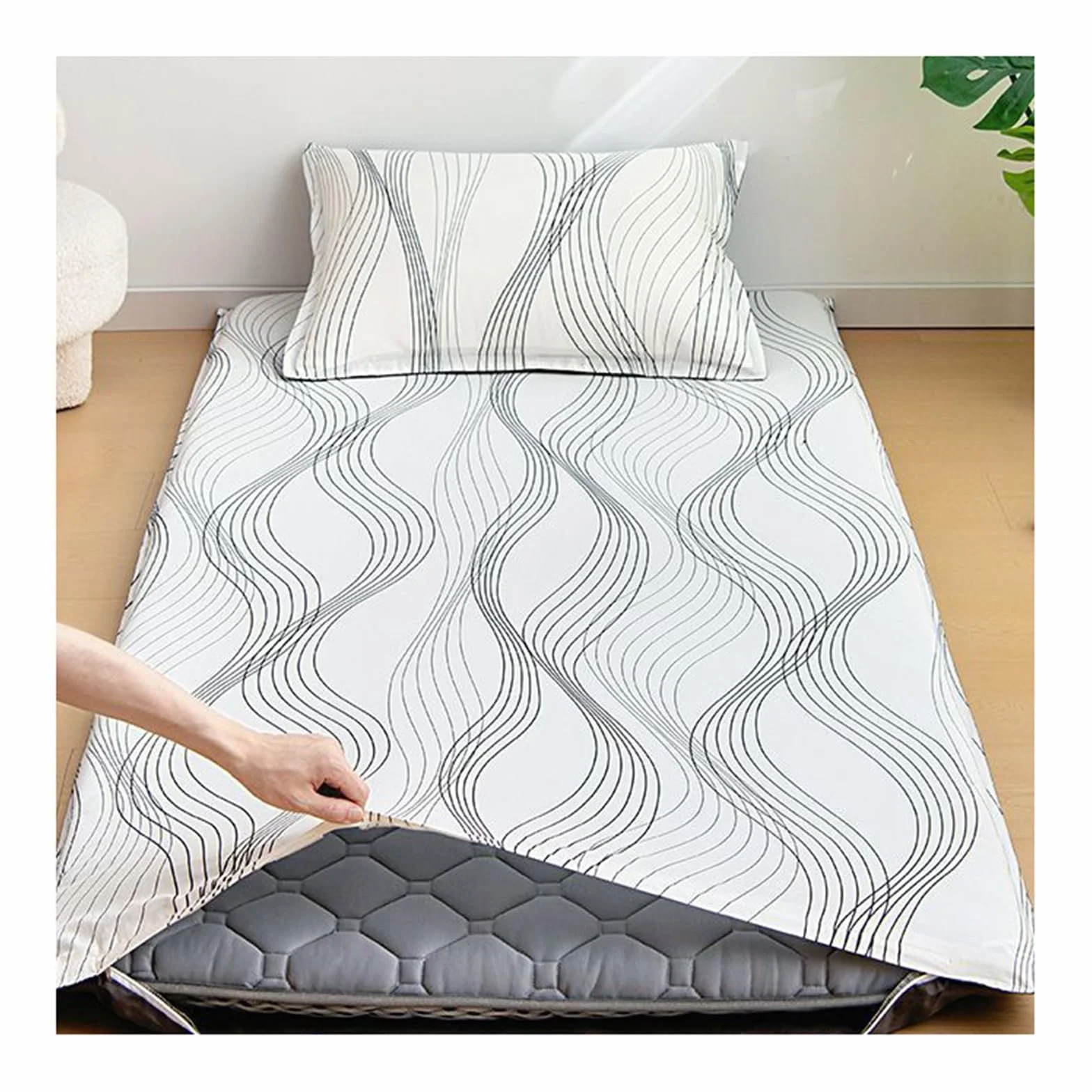 Housse de Futon Japonaise en Coton Lavable avec Fermeture Éclair, Amovible, 90x200cm