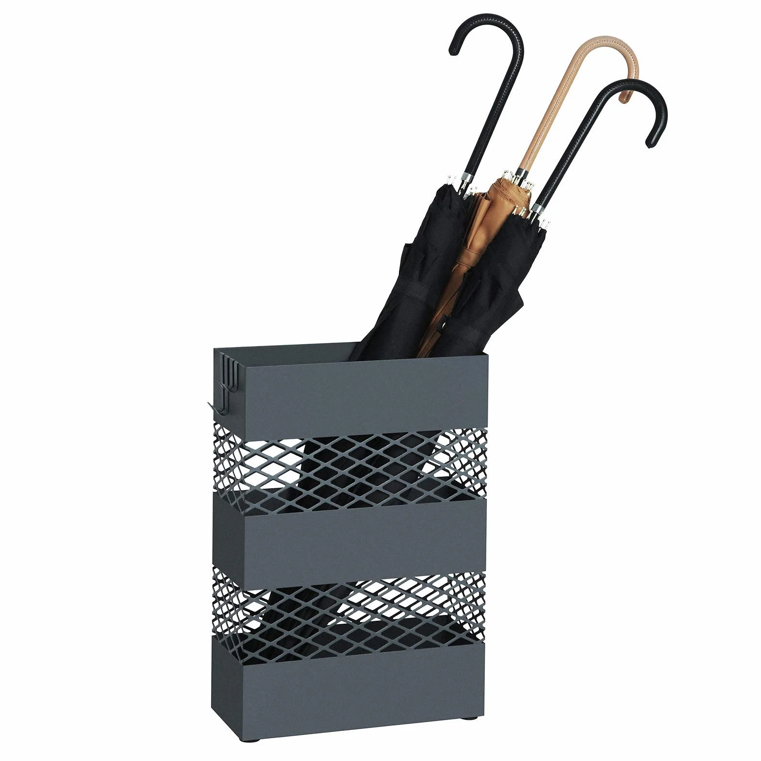 SONGMICS Porte-Parapluies Métallique 28x12x41 cm Rectangulaire Gris Anthracite LUC02AG