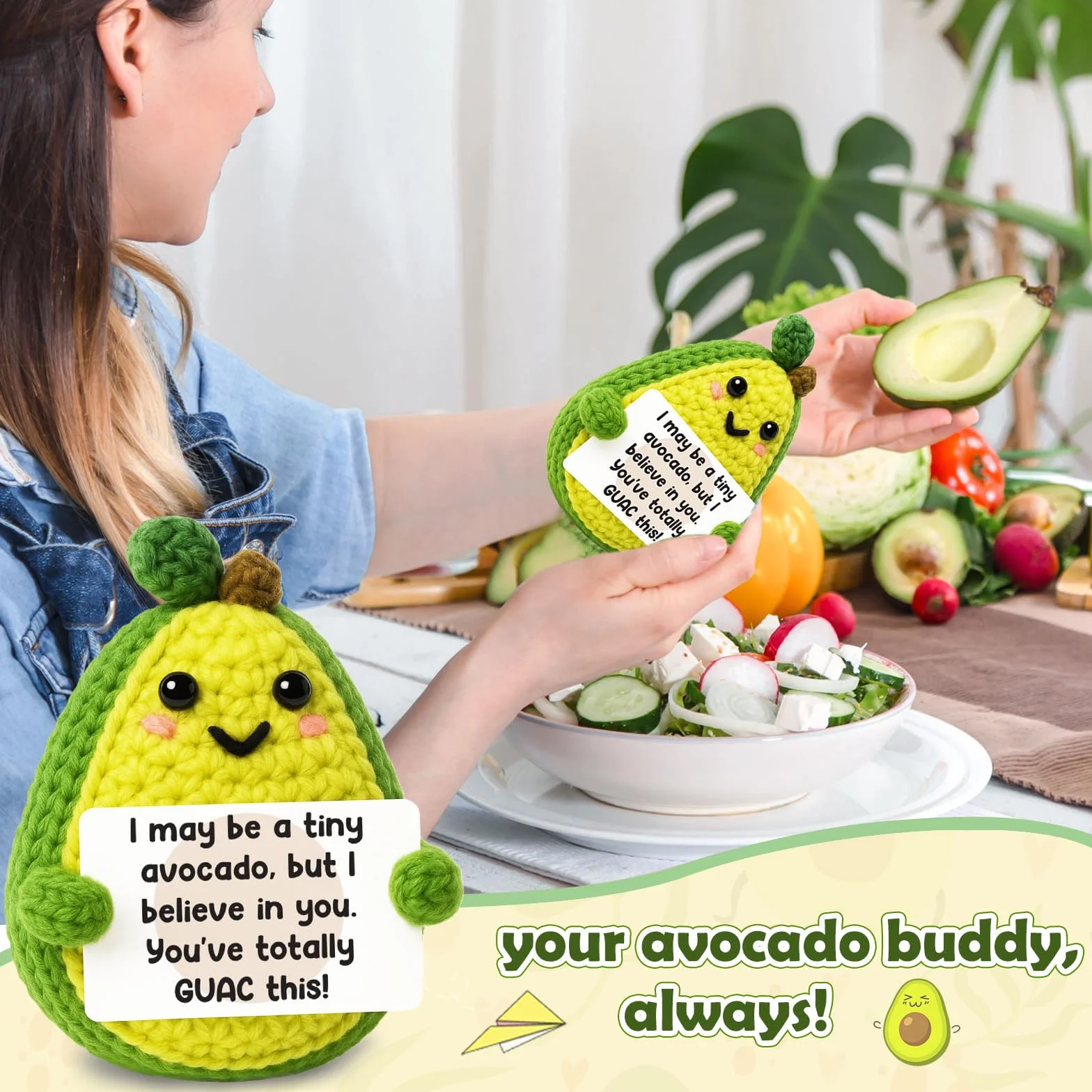 Avocat Cadeau Soutien Émotionnel Câlin de Poche Crochet Positif Cadeaux de Noël pour Femmes Hommes