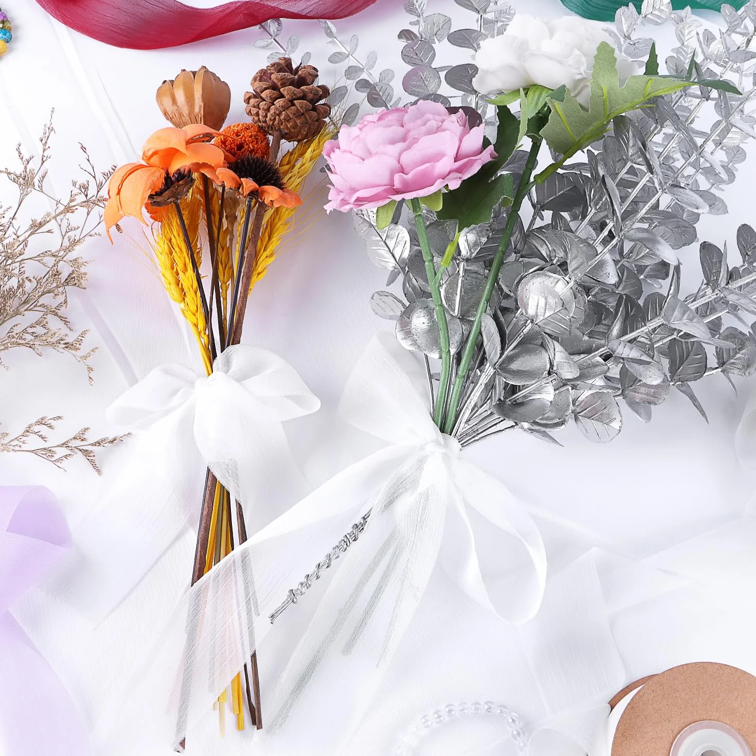 Faux Branche Eucalyptus Artificiel 20pcs Argent Décoration Mariage Maison