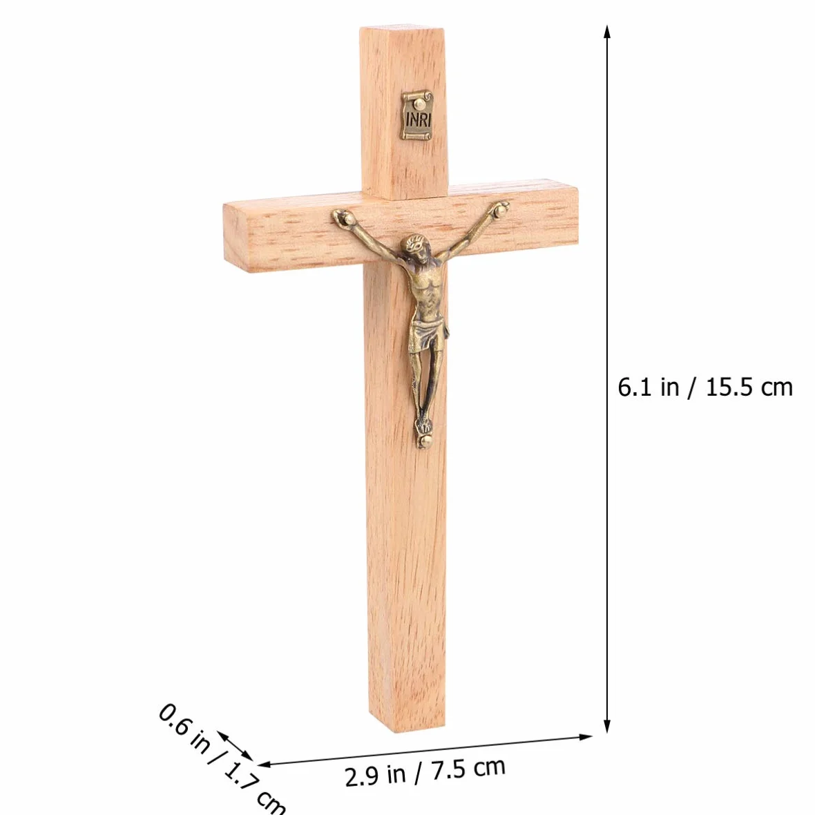 Garnek Bois Chrétien Mur Croix Alliage de Zinc Crucifix Artisanat Décoration Murale Maison