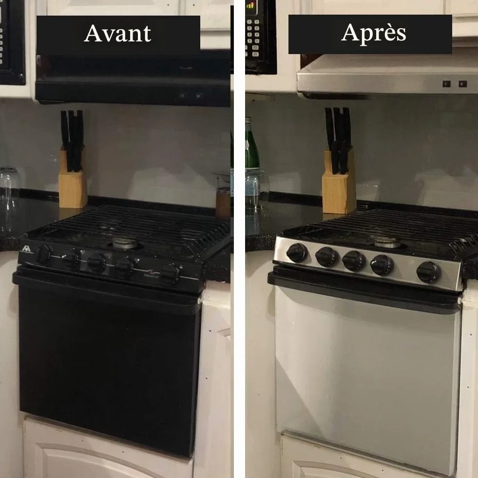 Papier Peint en Acier Inoxydable Effet Nickel Brossé Revêtement Plan de Travail Adhésif Résistant à L'huile 40CM*2M