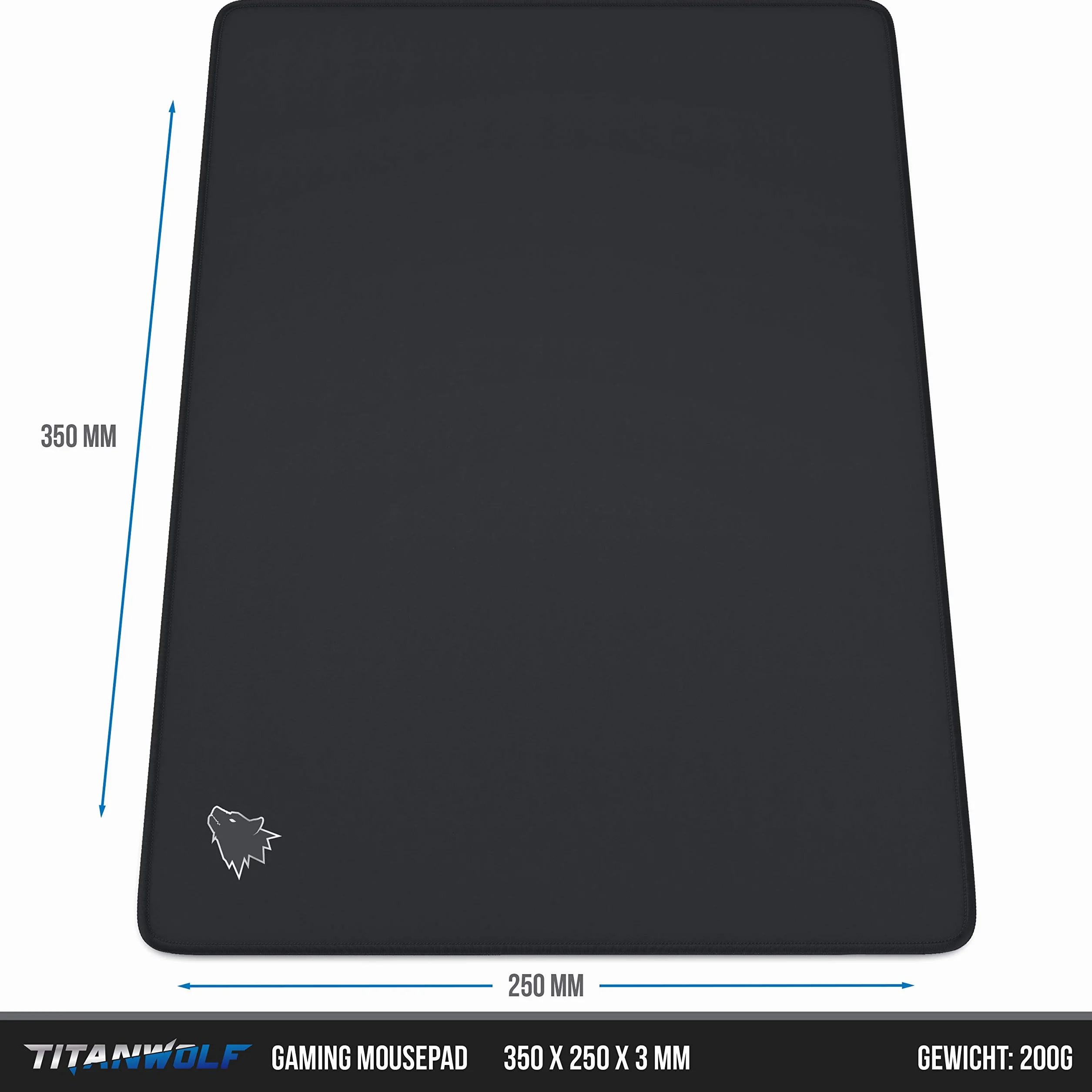 TITANWOLF Tapis de Souris Gaming 350 x 250 mm Mousemat Bureau Gamer Tissu pour Souris Clavier Roccat Razer Logitech