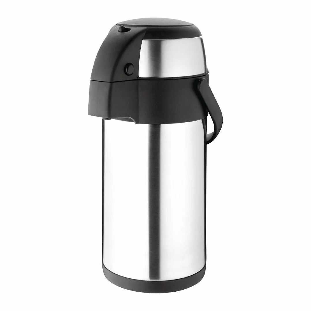 Olympia Distributeur de Boissons Chaudes Airpot à Pompe 3 Litres, Acier Inoxydable, Double Paroi à Isolation Sous Vide | K636