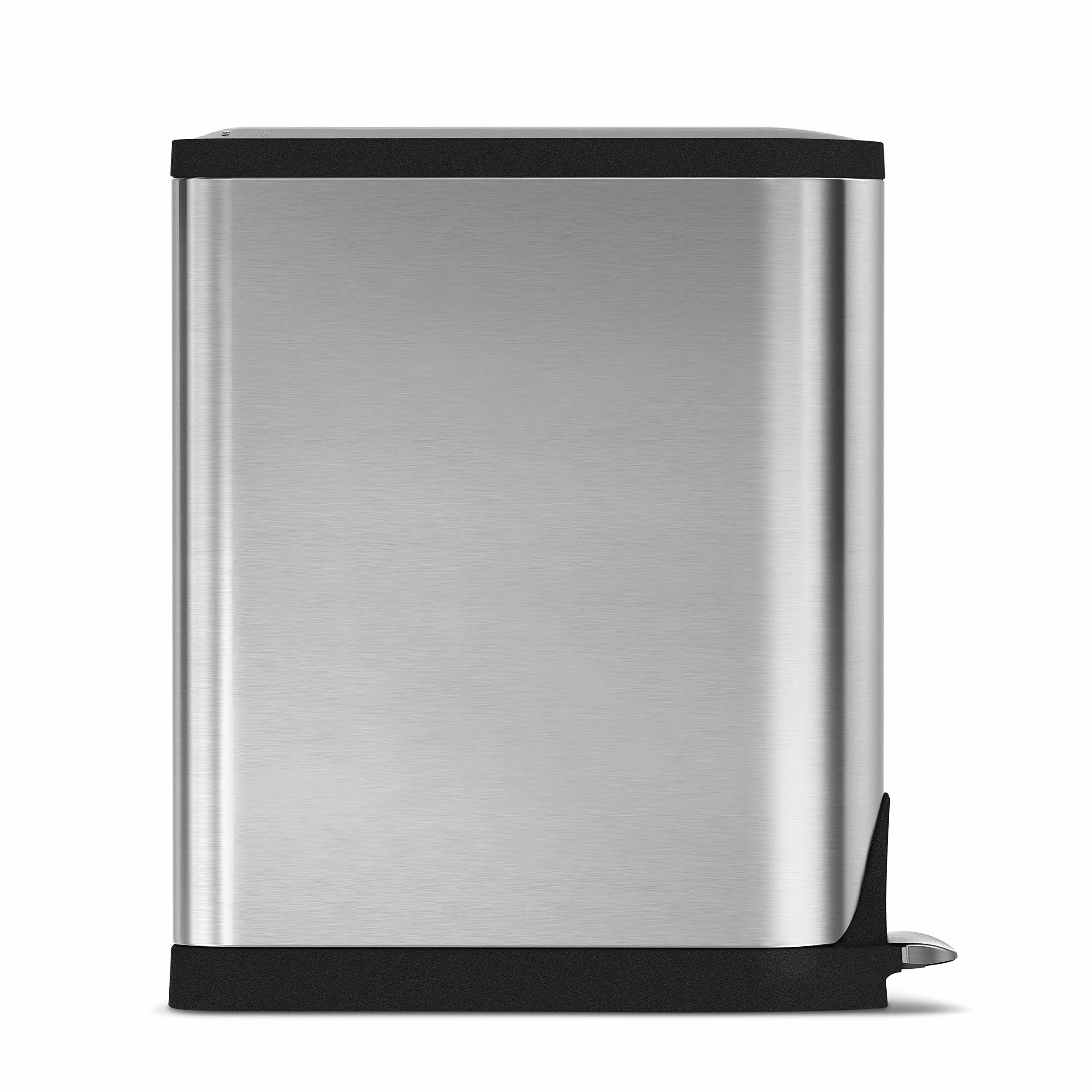 Simplehuman CW2017 poubelle de recyclage papillon étroite 40 litres acier inoxydable brossé Argenté