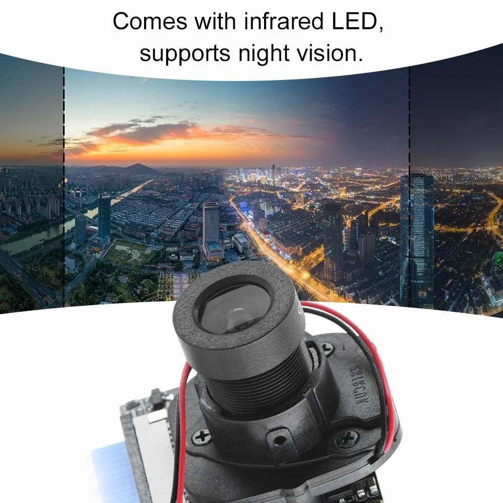 Topiky Mini Kamera na Podczerwień 5 MP - Ręczna Kamera Noktowizyjna z Regulacją Długości Ostrości, HD OV5647 1080p z 2 Diodami LED