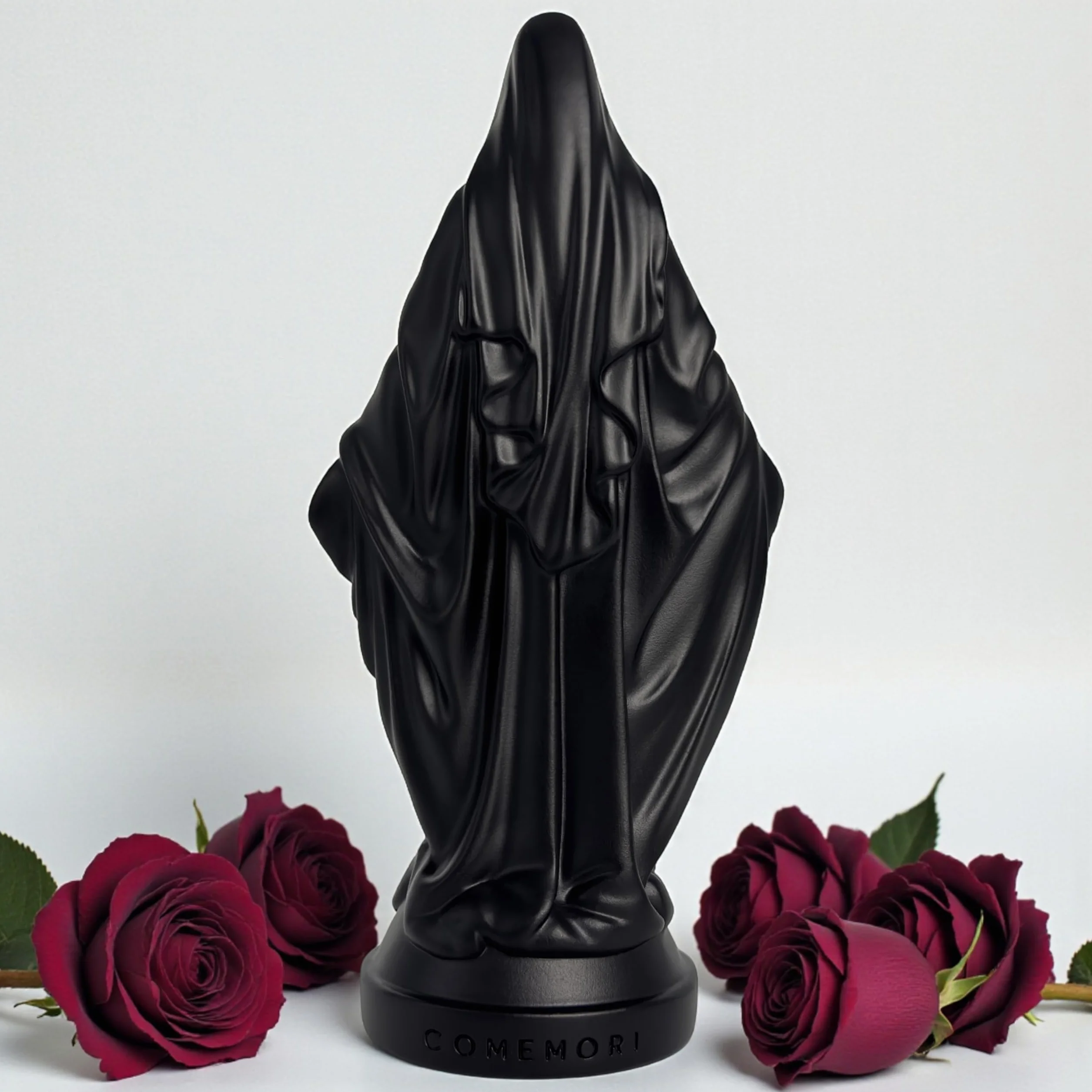Statue Moderne Vierge Marie Figurine Décorative en Résine Cadeau Unique de Collection Noir