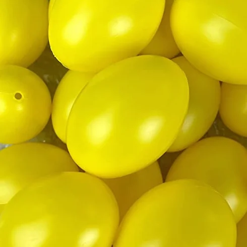Lealoo 25 Oeufs en Plastique Jaune Brillant 6 cm Décoration de Pâques