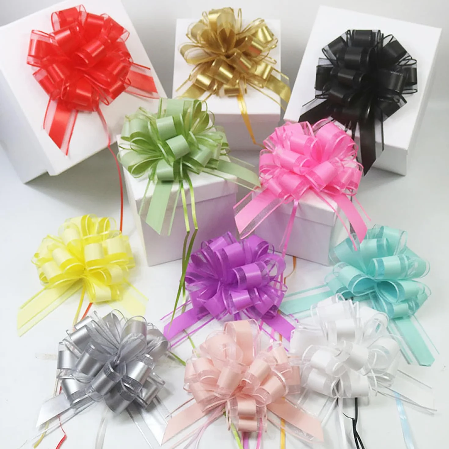 Grands nœuds décoratifs avec Ruban Cadeau 18 cm Vert pour Mariage Anniversaire Noël