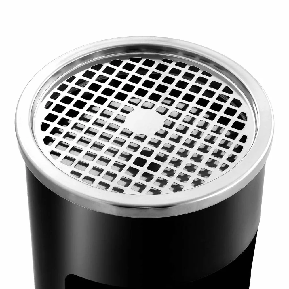 vidaXL Poubelle Murale Acier 26 L Noir pour Déchets Extérieur