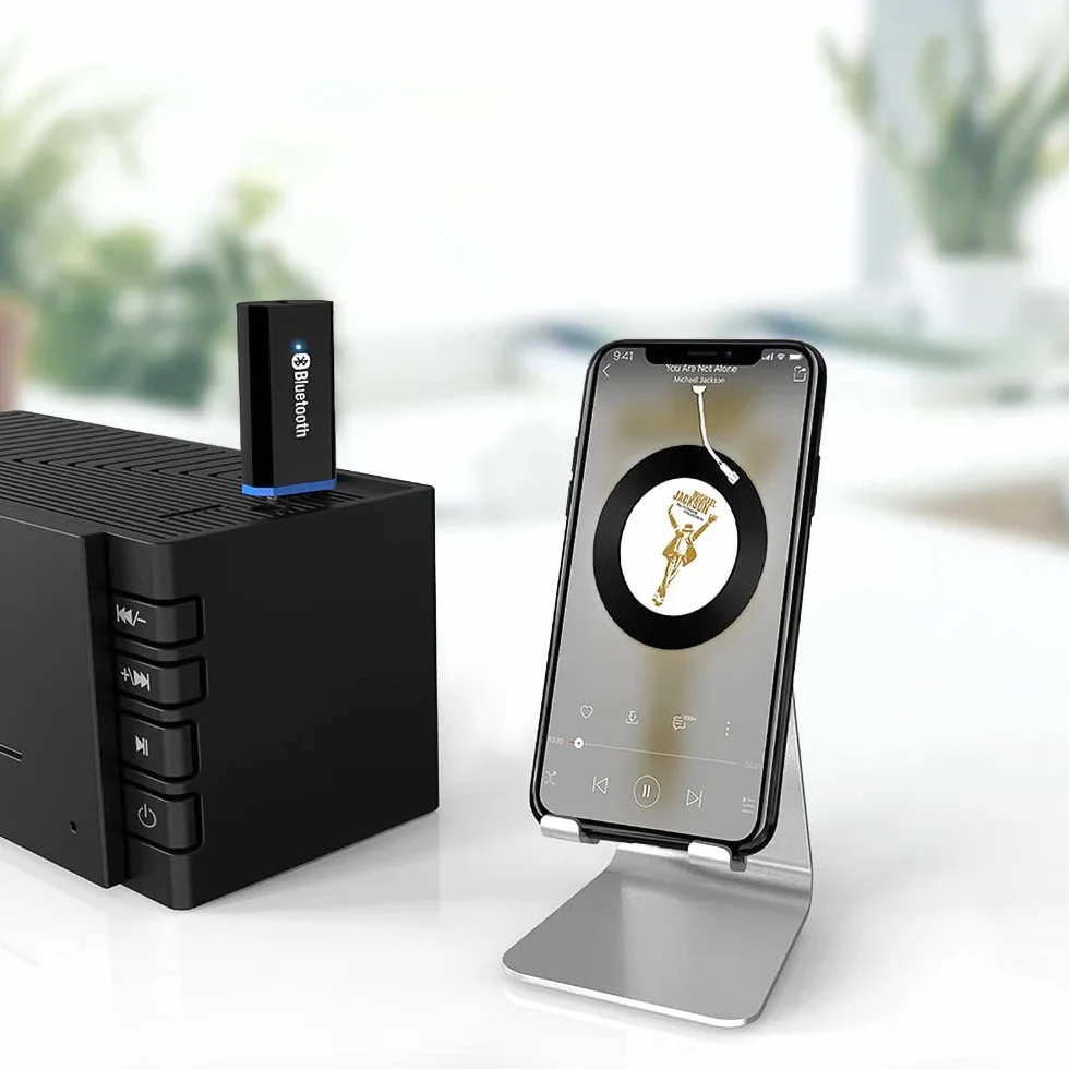 Retoo Adapter USB AUX Bluetooth 5.0 z Kablem 3,5 mm Nadajnik Bluetooth Audio Kompatybilny z Samochodowym Systemem Audio Bezprzewodowa Pamięć Klucz Plug and Play