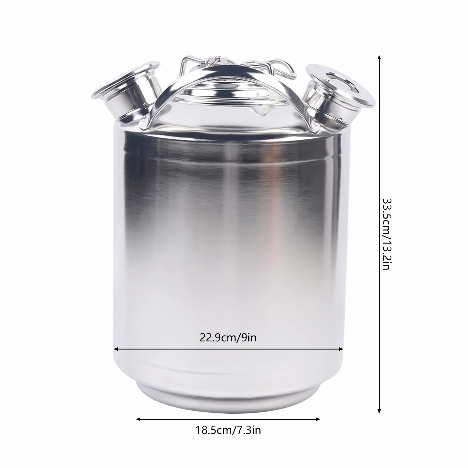 DKTDONG Fût de nettoyage de bière en acier inoxydable de 10 l, récipient de nettoyage, récipient de nettoyage de bière, récipient de nettoyage à 3 têtes avec couvercle, peut être utilisé