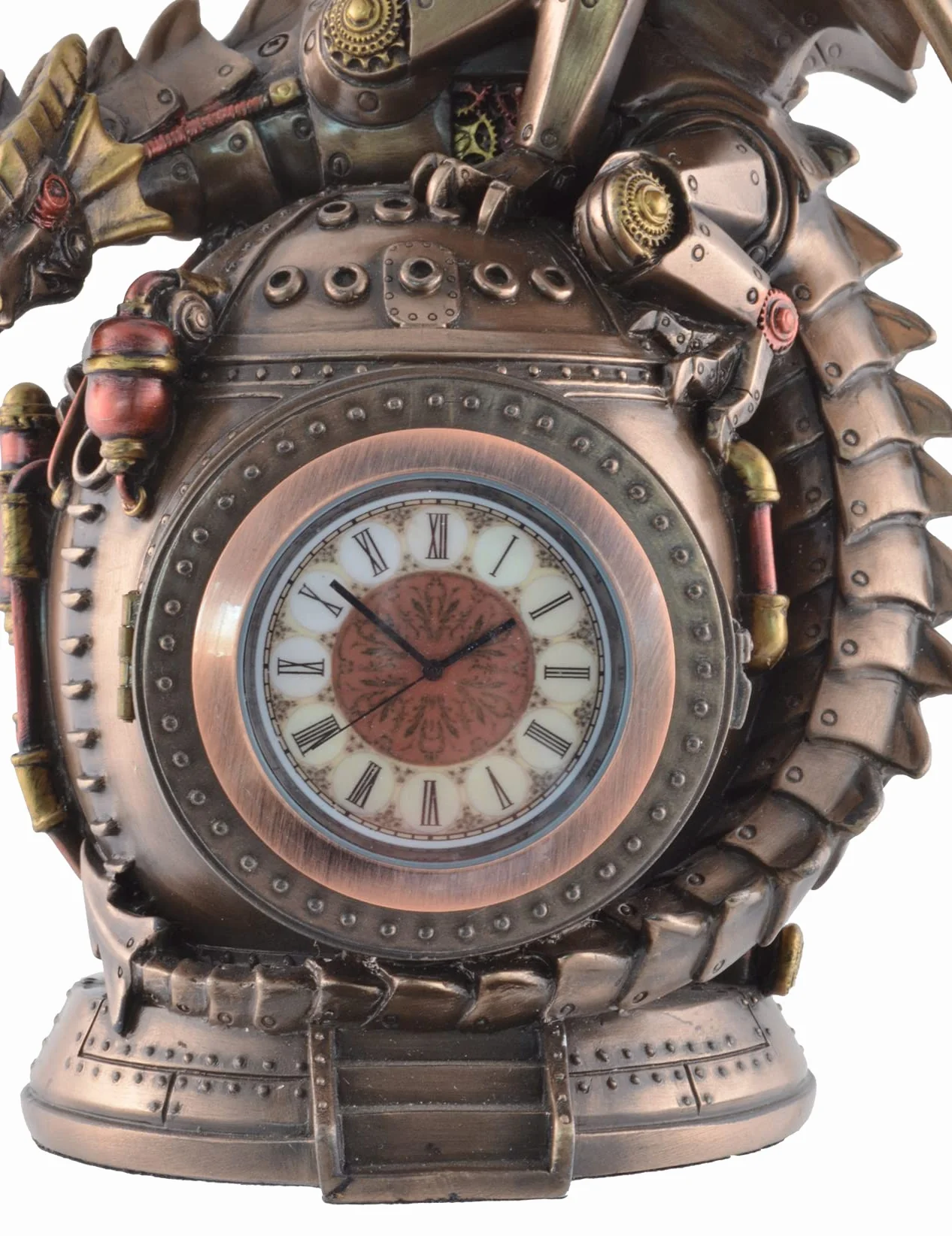 VOGLER Veronese Horloge sur pied Steampunk Dragon Steampunk bronzée