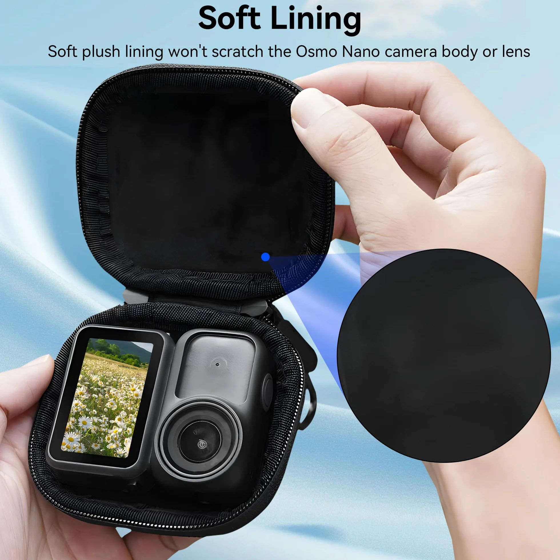 Osmo Nano Etui Transportowe - Przenośna Torba Podróżna z Twardą Powłoką PU do DJI Osmo Nano Przechowywania Akcesoriów Kamery Pokrowiec Ochronny z Karabińczykiem