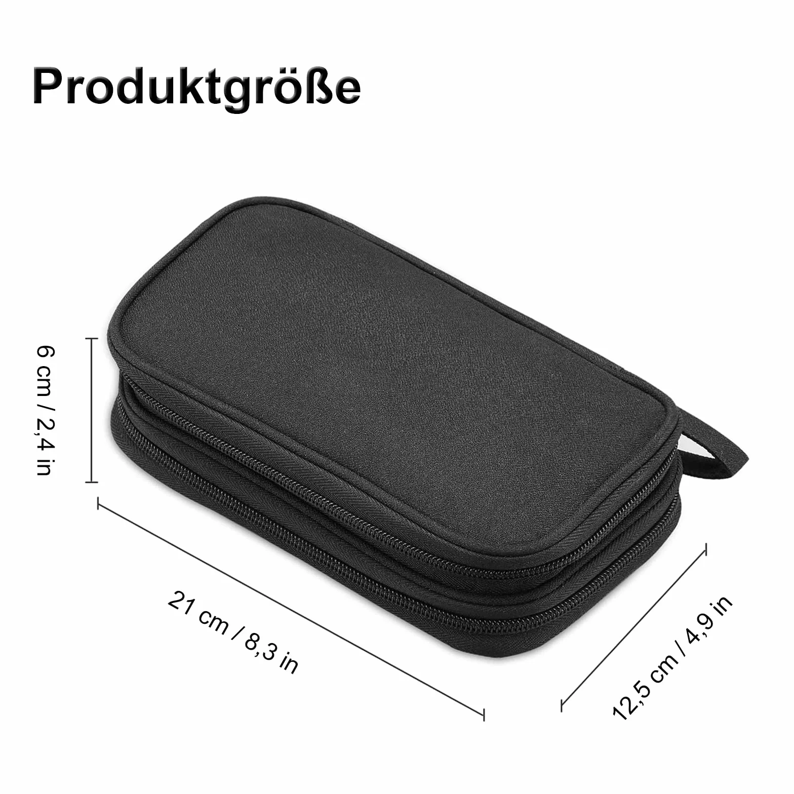 ACONDE Organizer na elektronikę, pokrowiec na kable, dwuwarstwowy uniwersalny futerał na kable, akcesoria elektroniczne, do telefonu komórkowego, ładowarki, power banku (czarny)