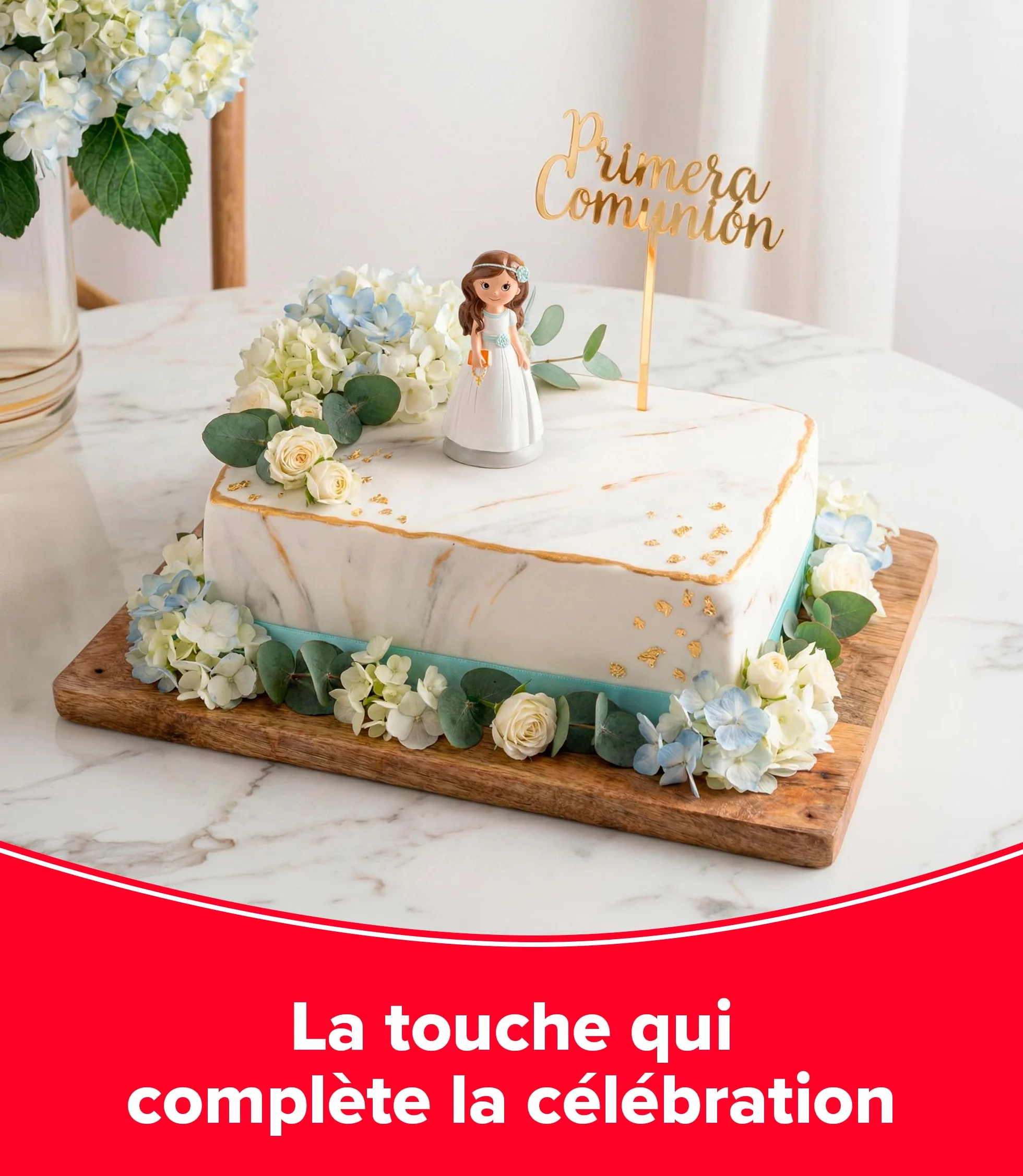 Figurine Décorative Première Communion Fille Catéchisme Résine 13 cm Design Original Contact Alimentaire