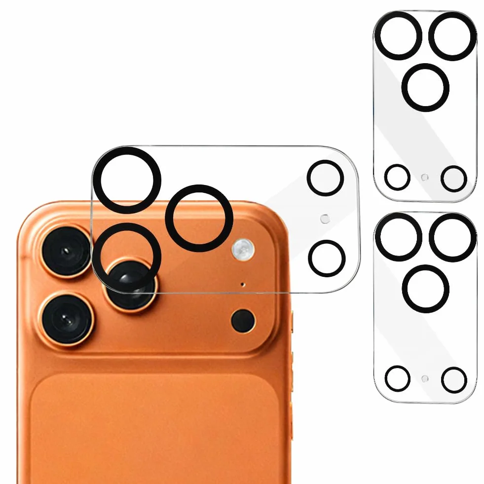 Osłona Obiektywu Aparatu iPhone 17 Pro folia ochronna na aparat, 3 sztuki szkło ochronne na aparat twardość 9H szkło hartowane na aparat, Ultra HD przezroczysta folia na obiektyw