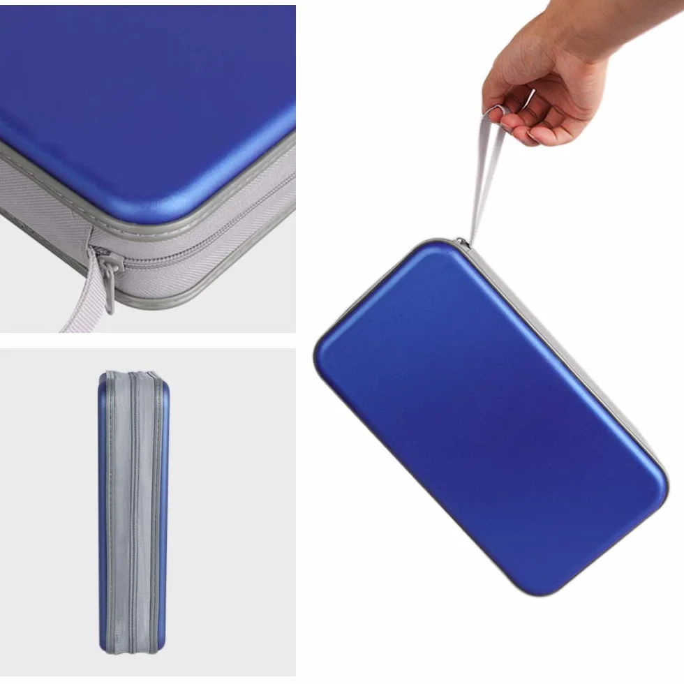 Support de DVD en Plastique Dur 96 Capacités Boîtier de Rangement pour Disque Portable Voiture Bleu