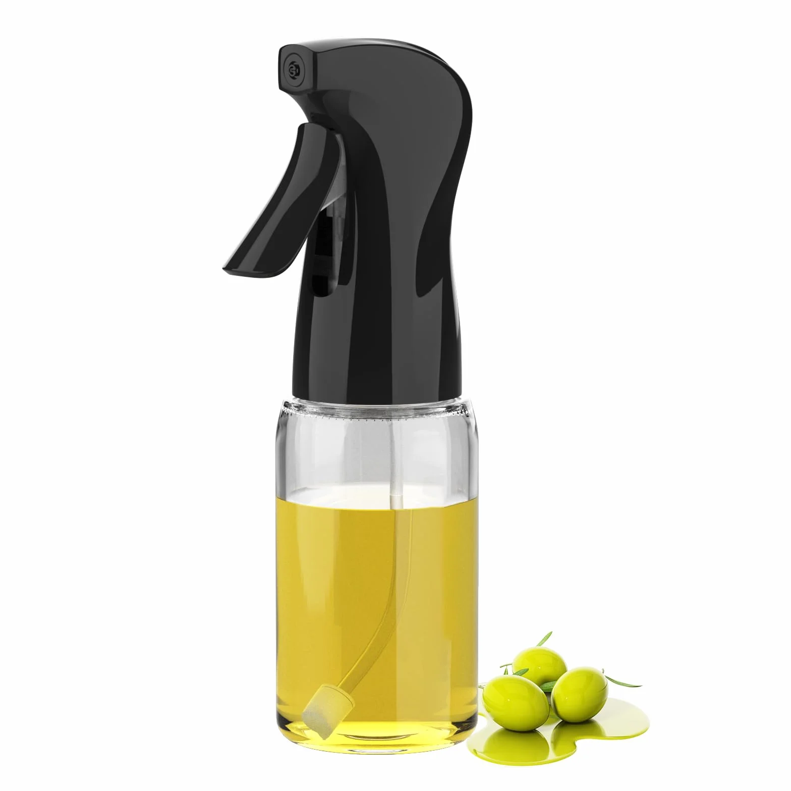GRIFEMA Spray d'Huile à Jet Contrôlé 200 ml en Verre – Distributeur Antigoutte pour Huile et Vinaigre, Contrôle des Portions, Friteuse à Air, Grillades et Cuisine