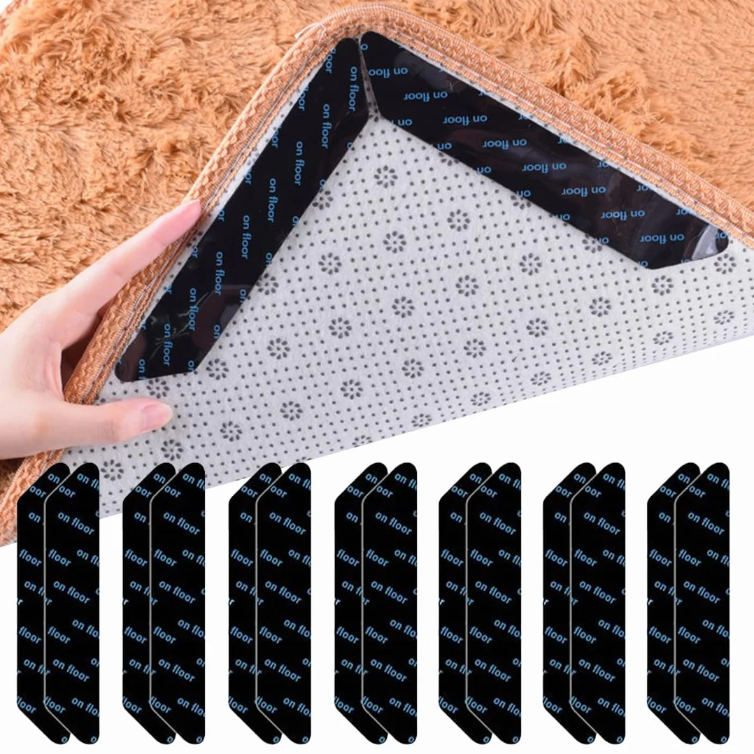 WeddHuis 14 pièces Anti-glisse réutilisable antidérapant lavable, Autocollants de Tapis, carpettes et Tapis
