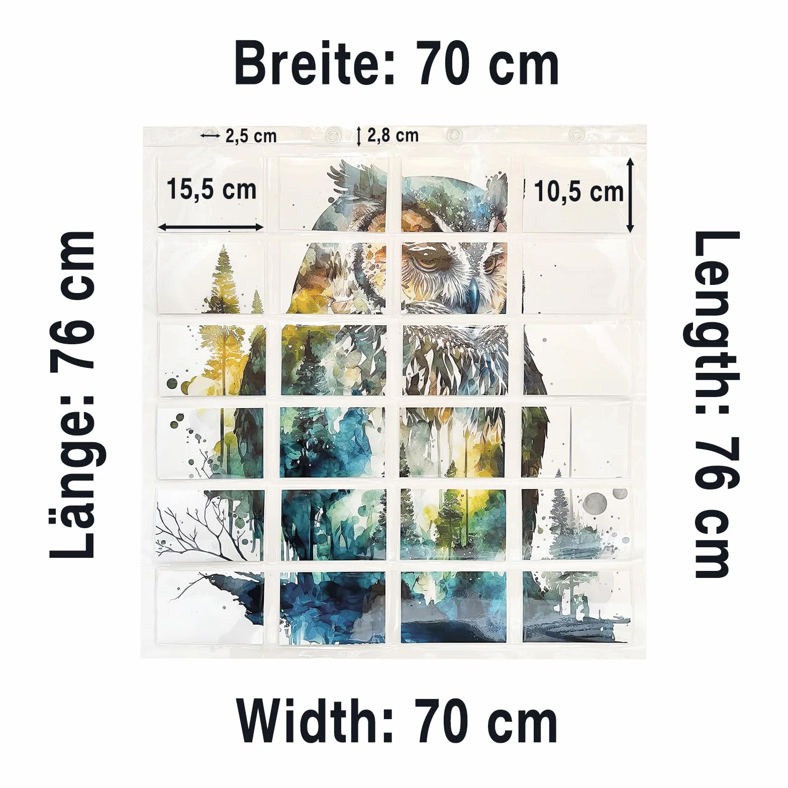 Trendfinding Rideau photo 70x76 cm Cadre photo transparent 24 photos format paysage 10x15