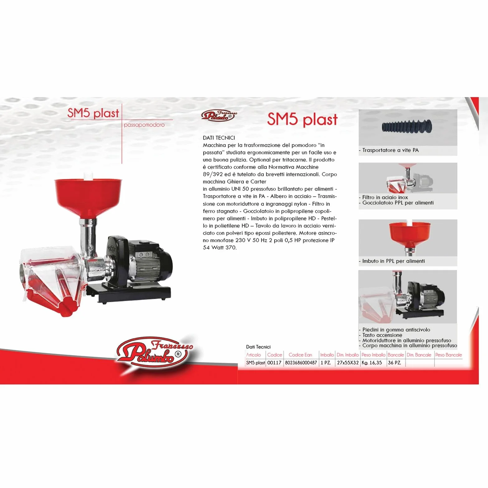 Pavi Presse-tomates avec motoréducteur