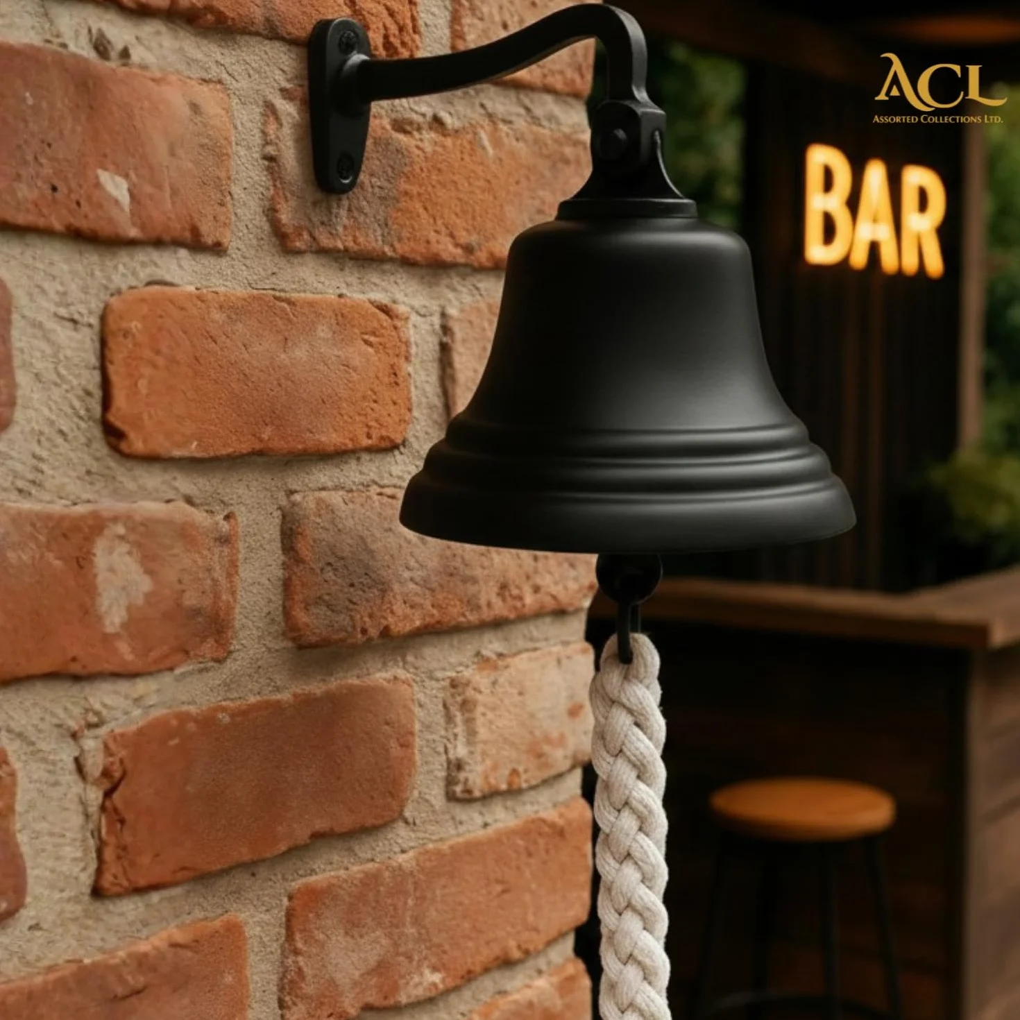 Cloche à Main Noire pour Bar | Décoration Murale Nautique 4 Pouces Son Puissant