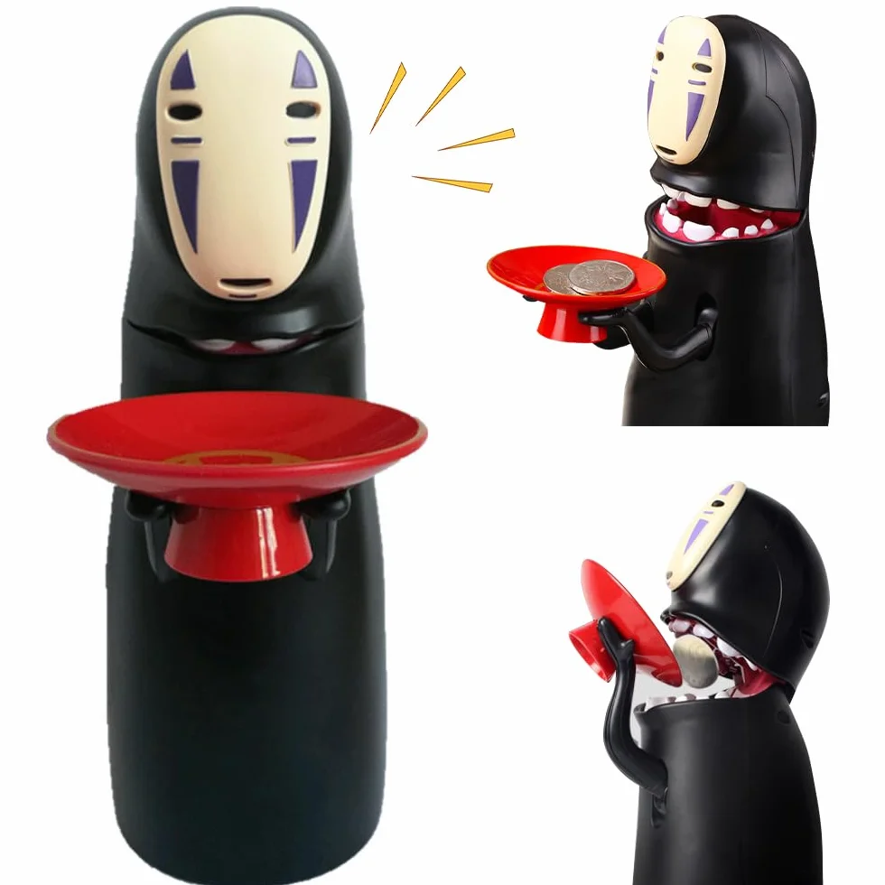 Tirelire Électronique Anime Enfant, Avalage Automatique Pièces, Effet Sonore Hoquet, Noir